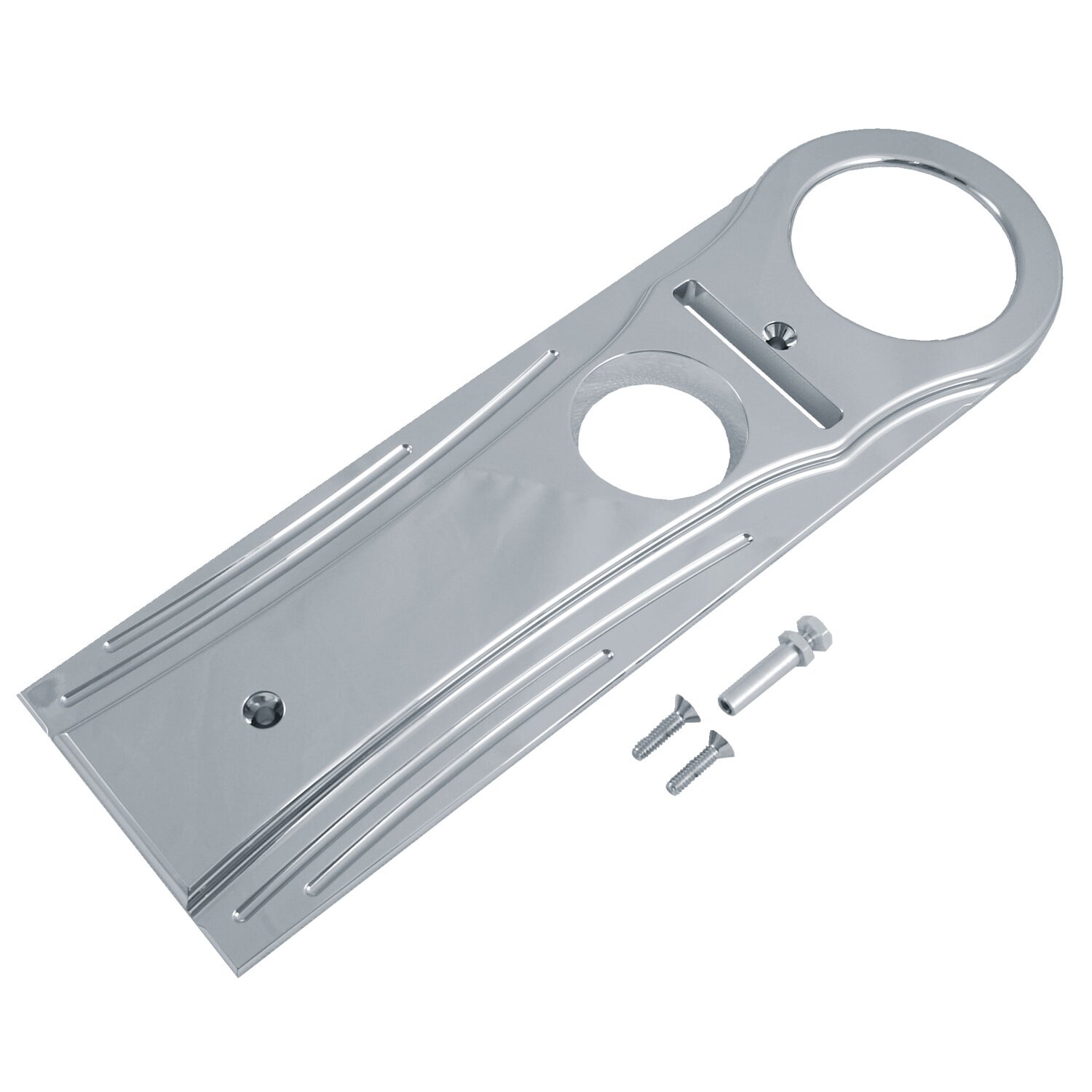 Road king dash panel, Silver, Chrome