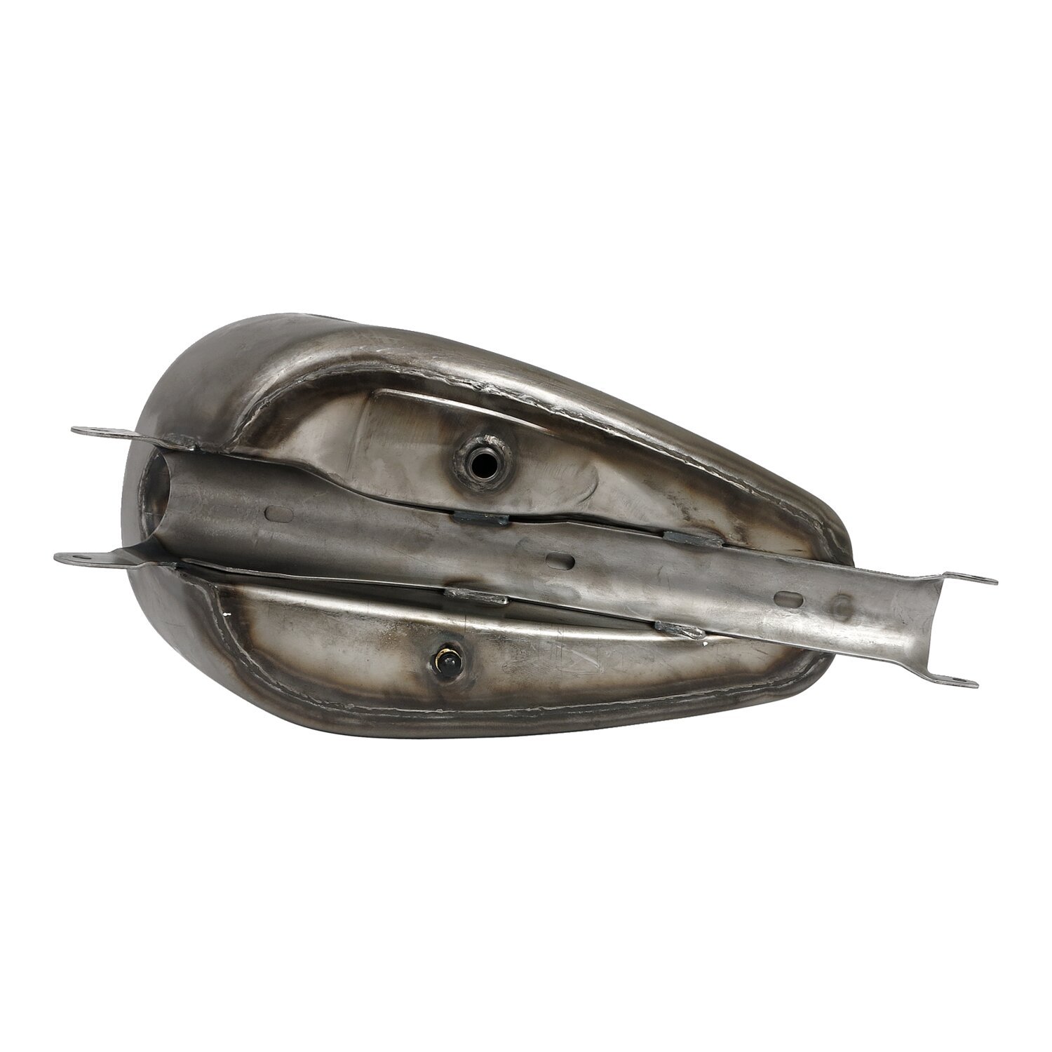 Gas tank, XL dished style. 3.3 gallon, Unpainted, Raw