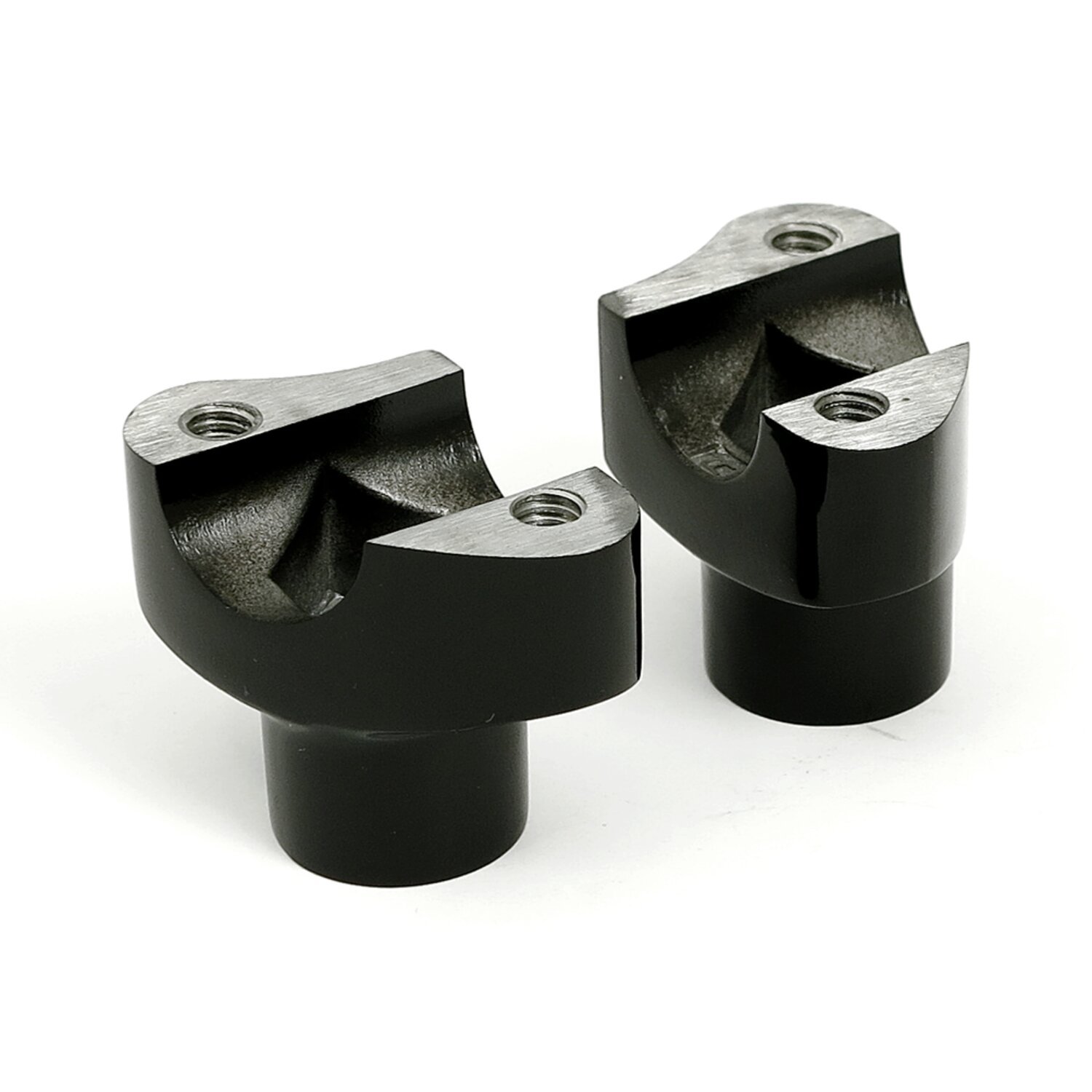OEM type style risers, non threaded. 1-3/4" rise, Black, Gloss