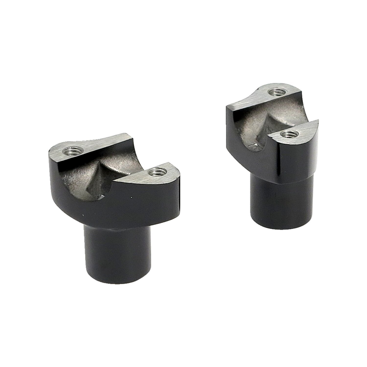 OEM type style risers, non threaded. 2" rise, Black, Gloss