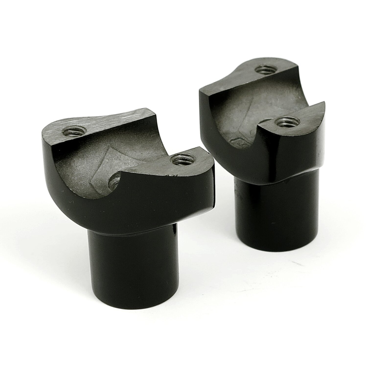 OEM type style risers, threaded. 2" rise, Black, Gloss