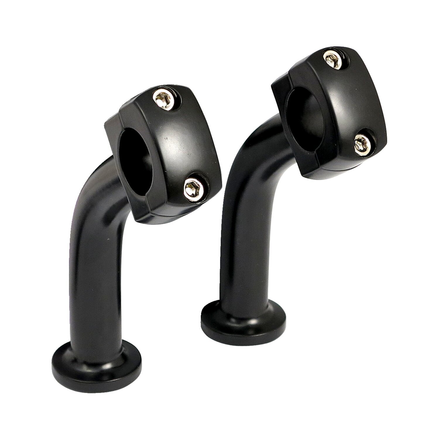 Domed Pullback riser set. 5" rise, Black, Gloss