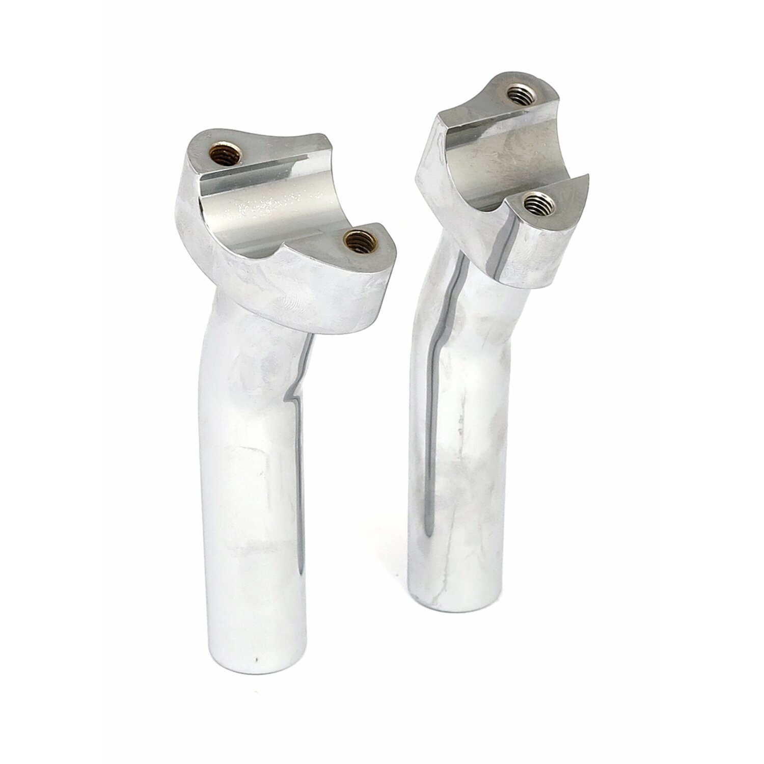Forged aluminum risers pullback, 5-3/4" rise, Silver, Chrome