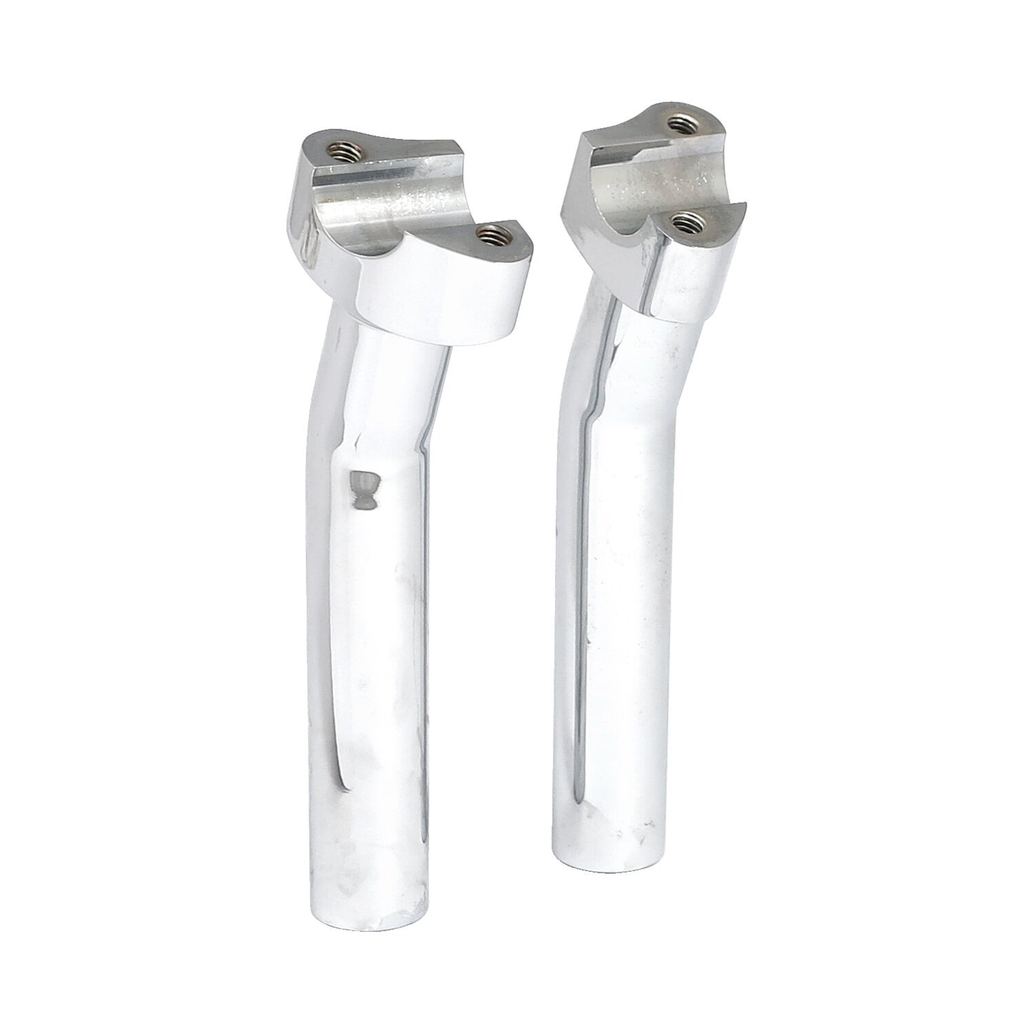 Forged aluminum risers pullback, 7" rise, Silver, Chrome