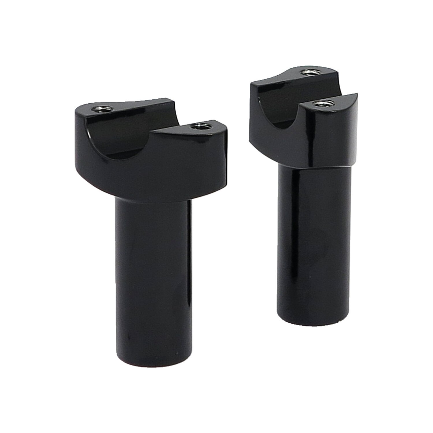 Forged aluminum risers straight, 3-1/2" rise, Black, Anodized