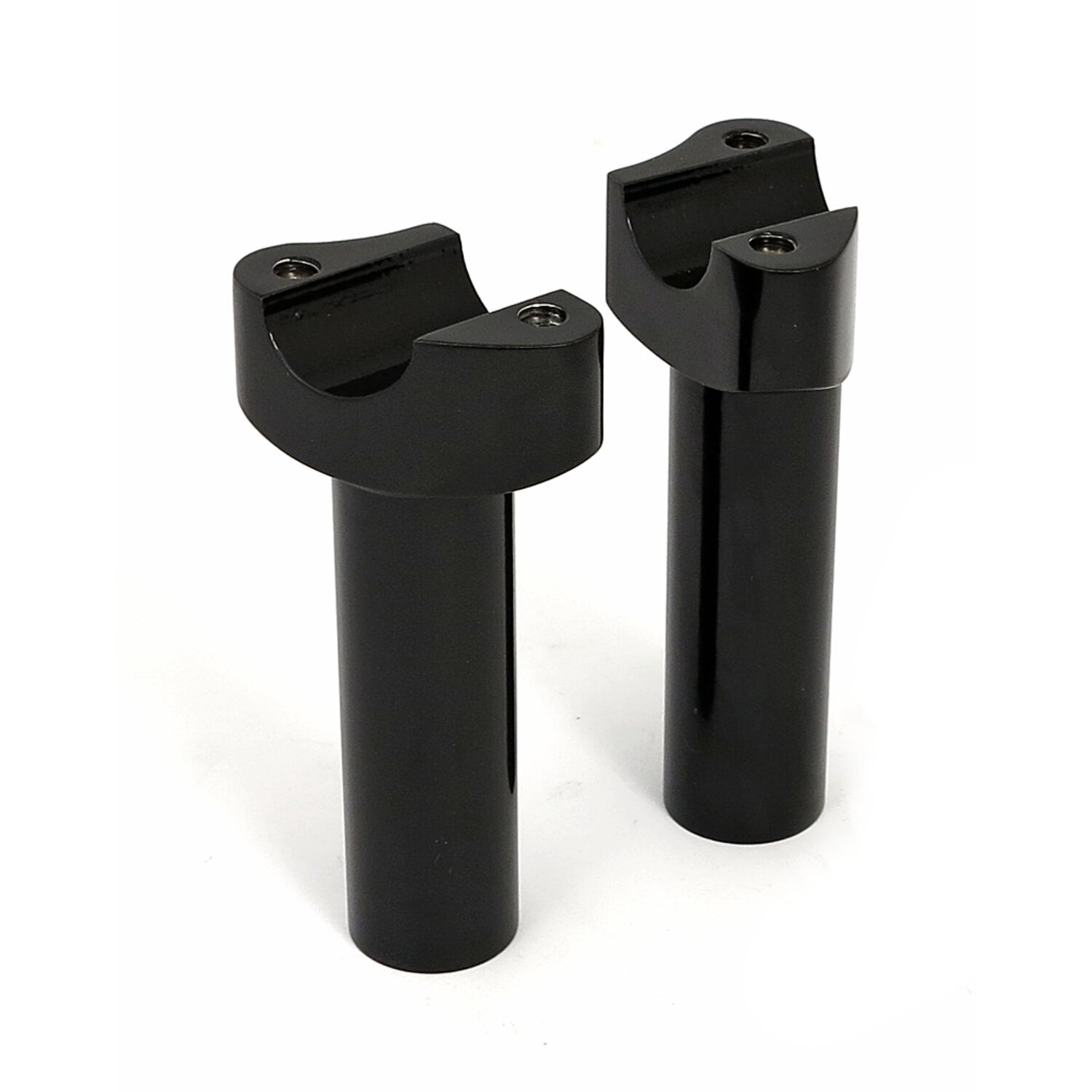 Forged aluminum risers straight, 4-1/2" rise, Black, Anodized