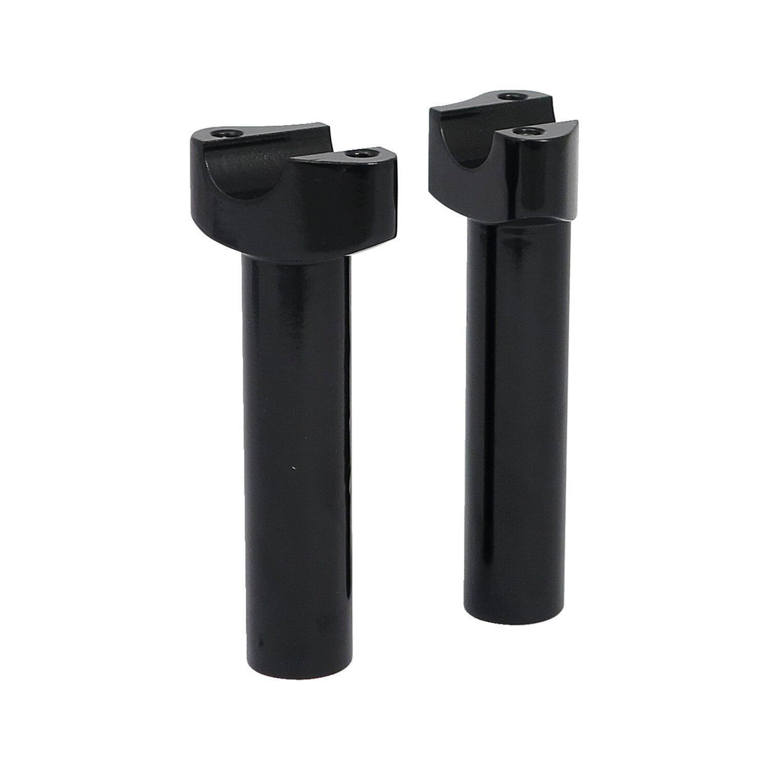 Forged aluminum risers straight, 5-1/2" rise, Black, Anodized