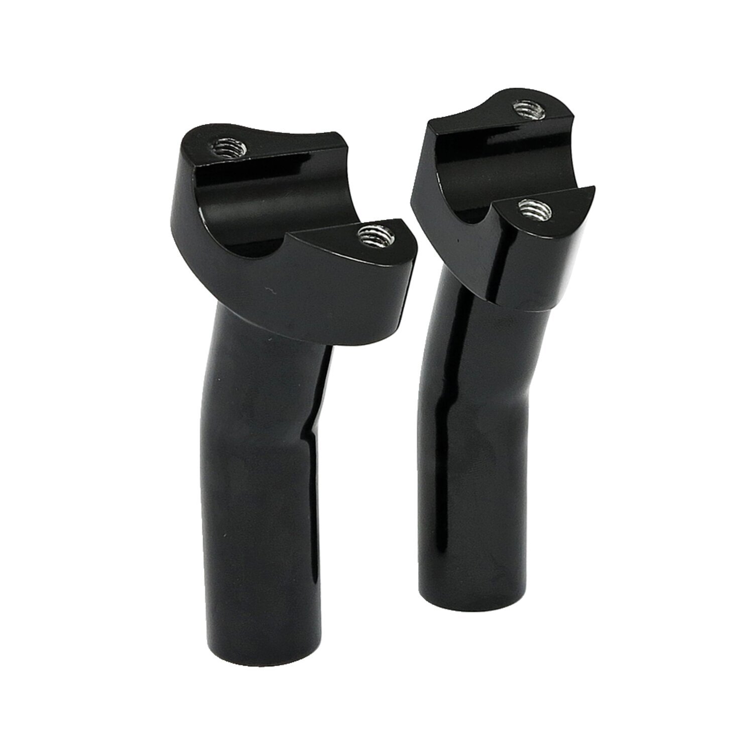 Forged aluminum risers pullback, 4-1/2" rise, Black, Gloss