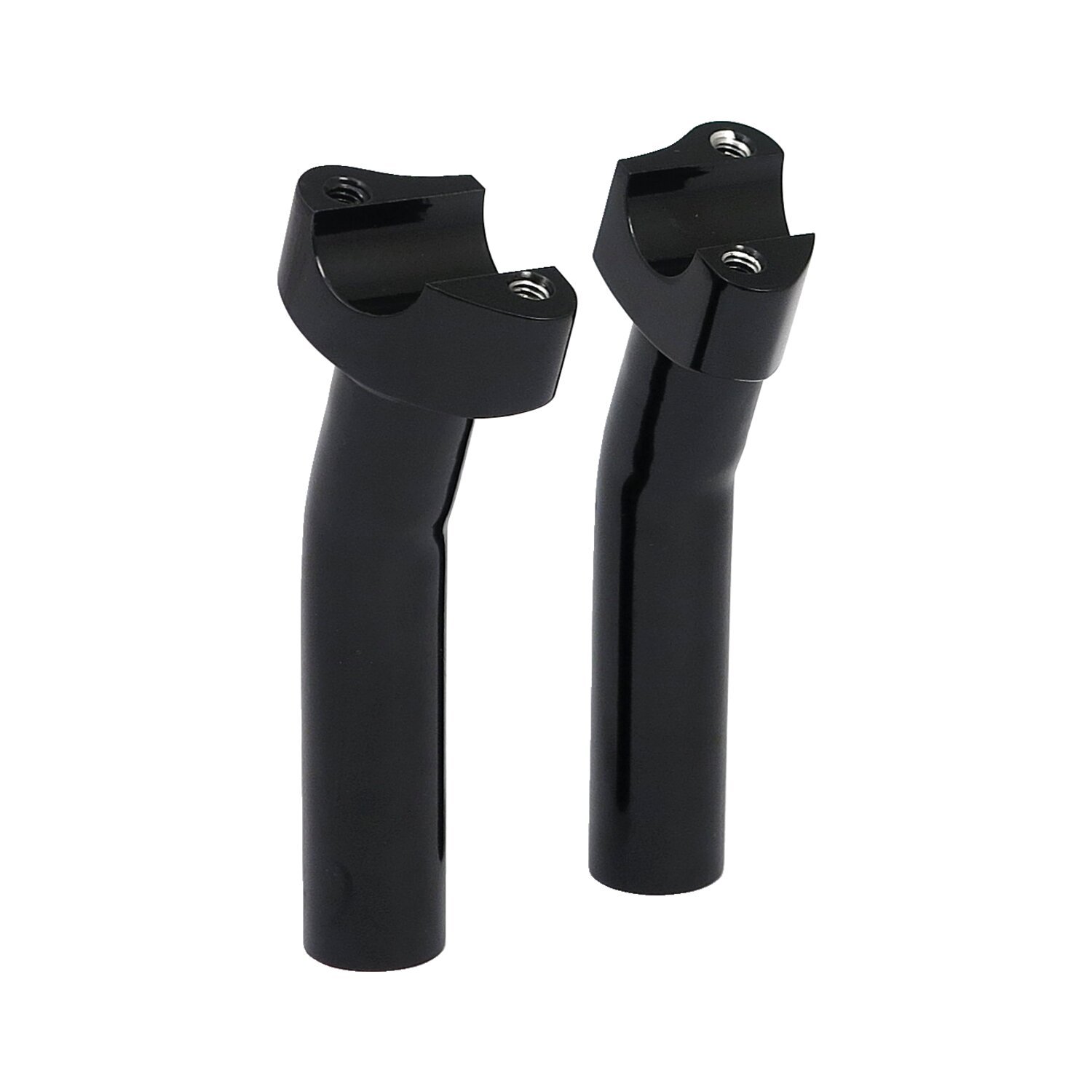 Forged aluminum risers pullback, 5-3/4" rise, Black, Anodized