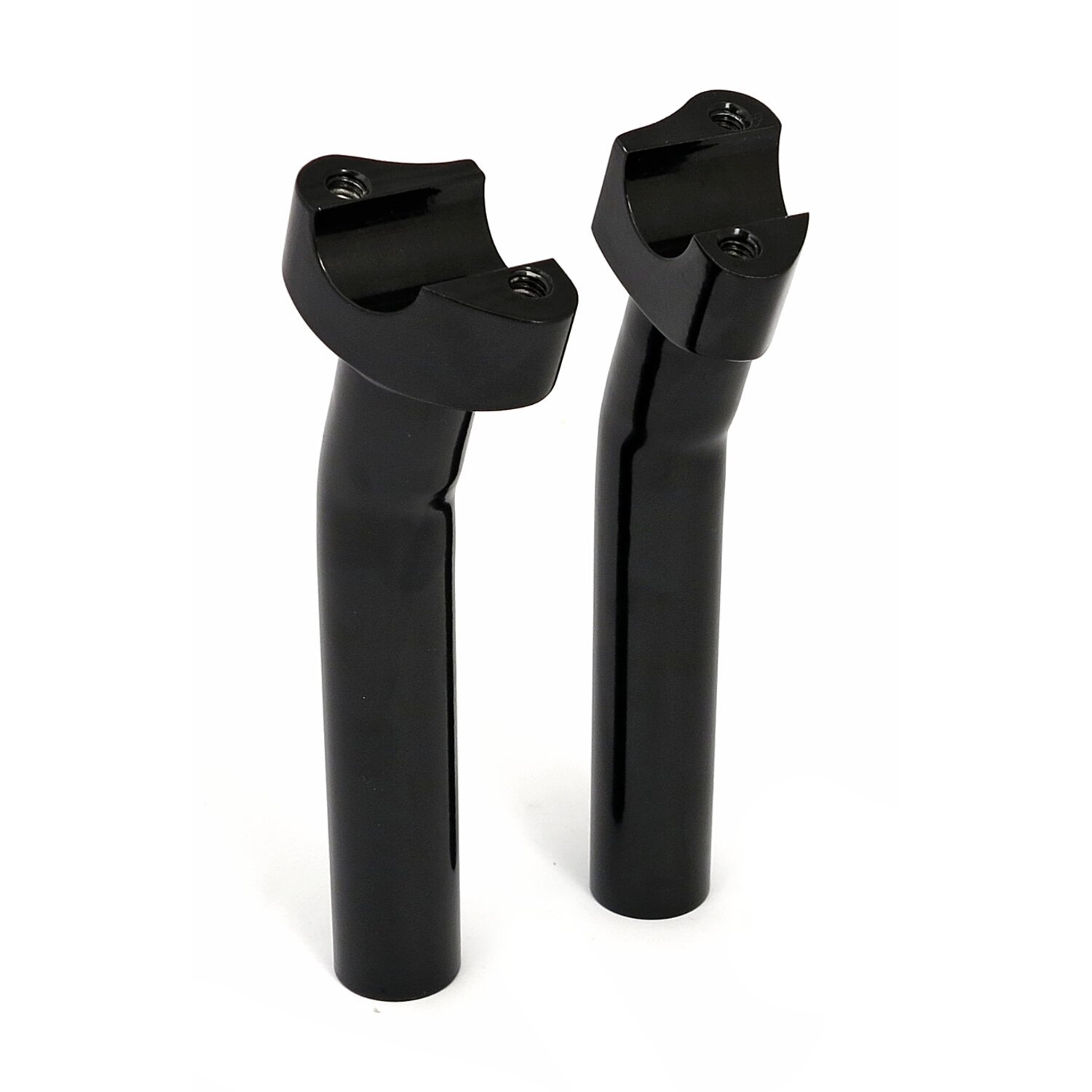 Forged aluminum risers pullback, 7" rise, Black, Anodized