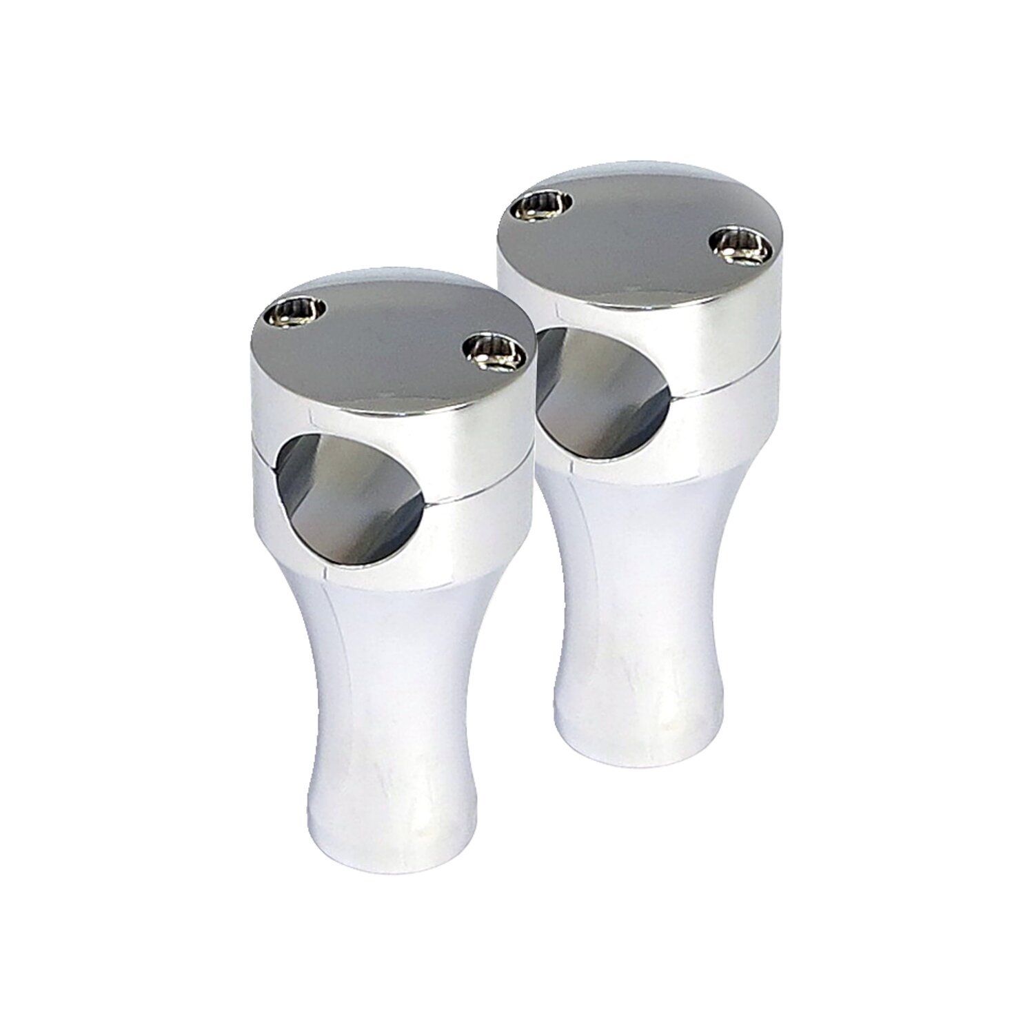 Hurst, 4" aluminum risers, Silver, Chrome