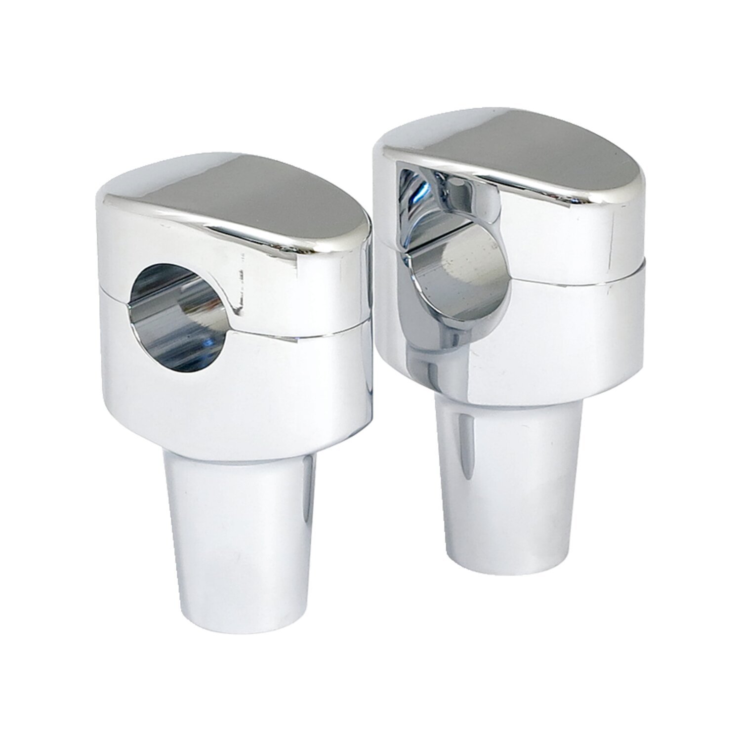 Widow riser set. 3" rise, Silver, Chrome
