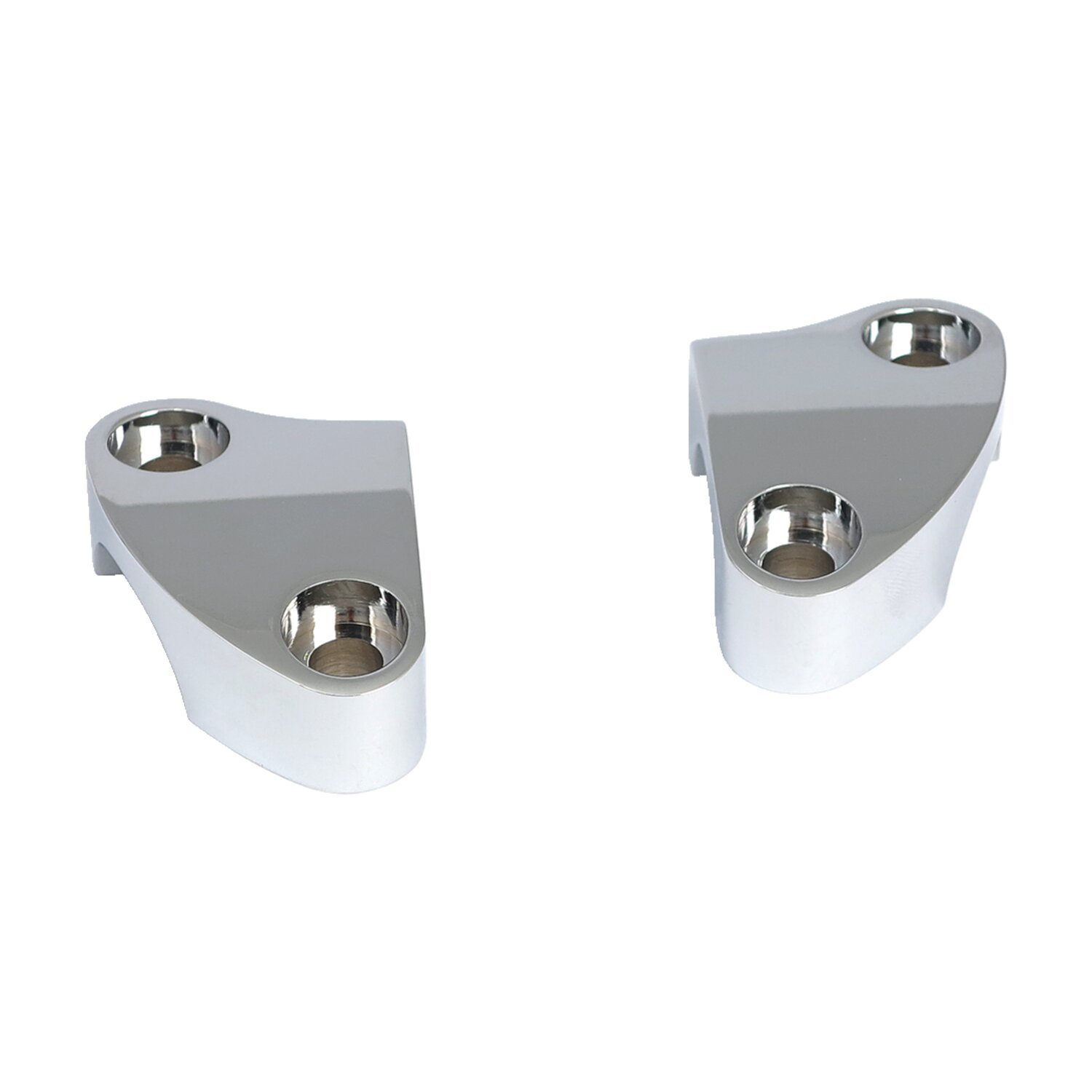 Handlebar top clamp set. Chrome, plain, Silver