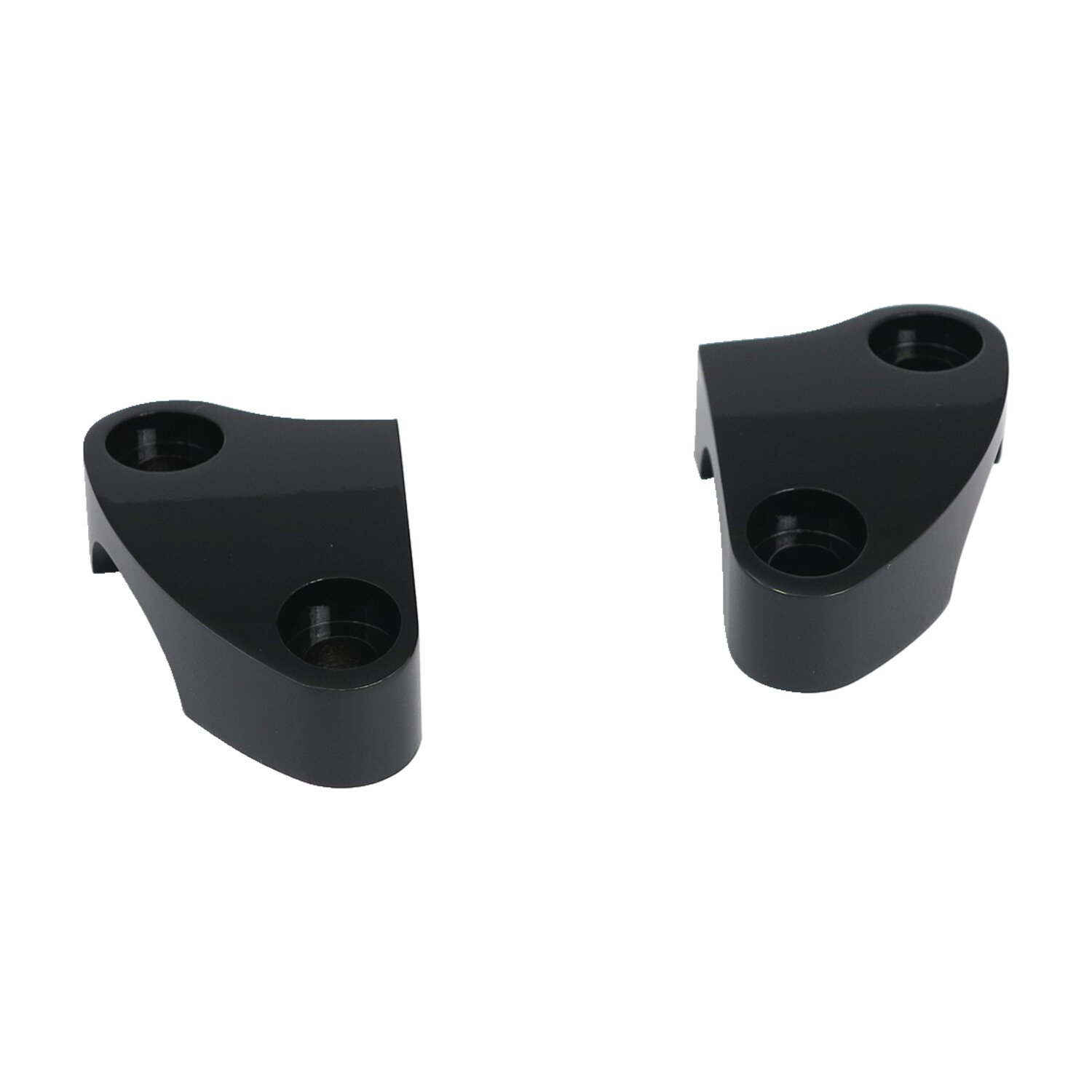 Handlebar top clamp set. Black, plain, Powder Coated