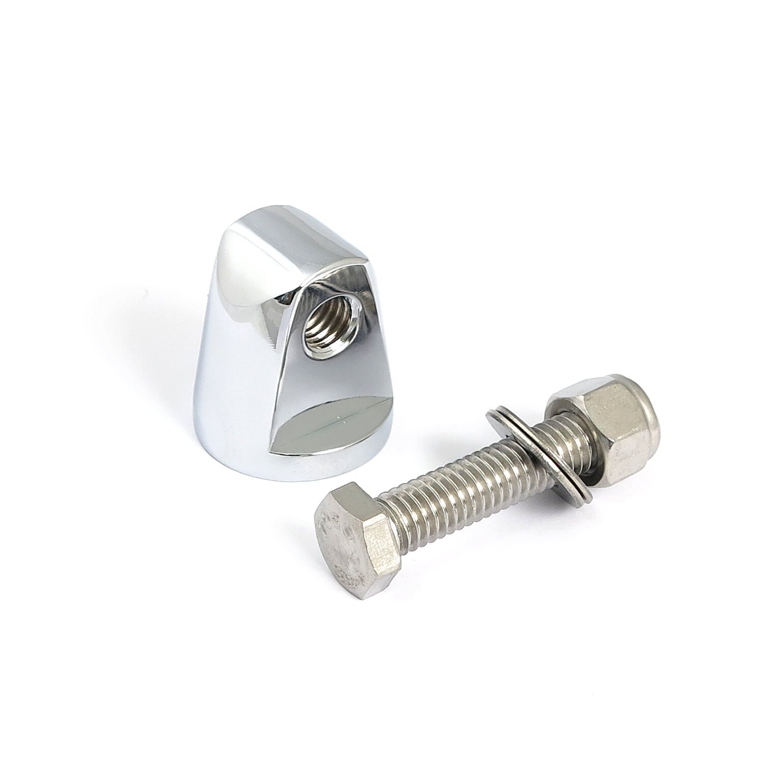 Straight cone headlamp mount block, Chrome