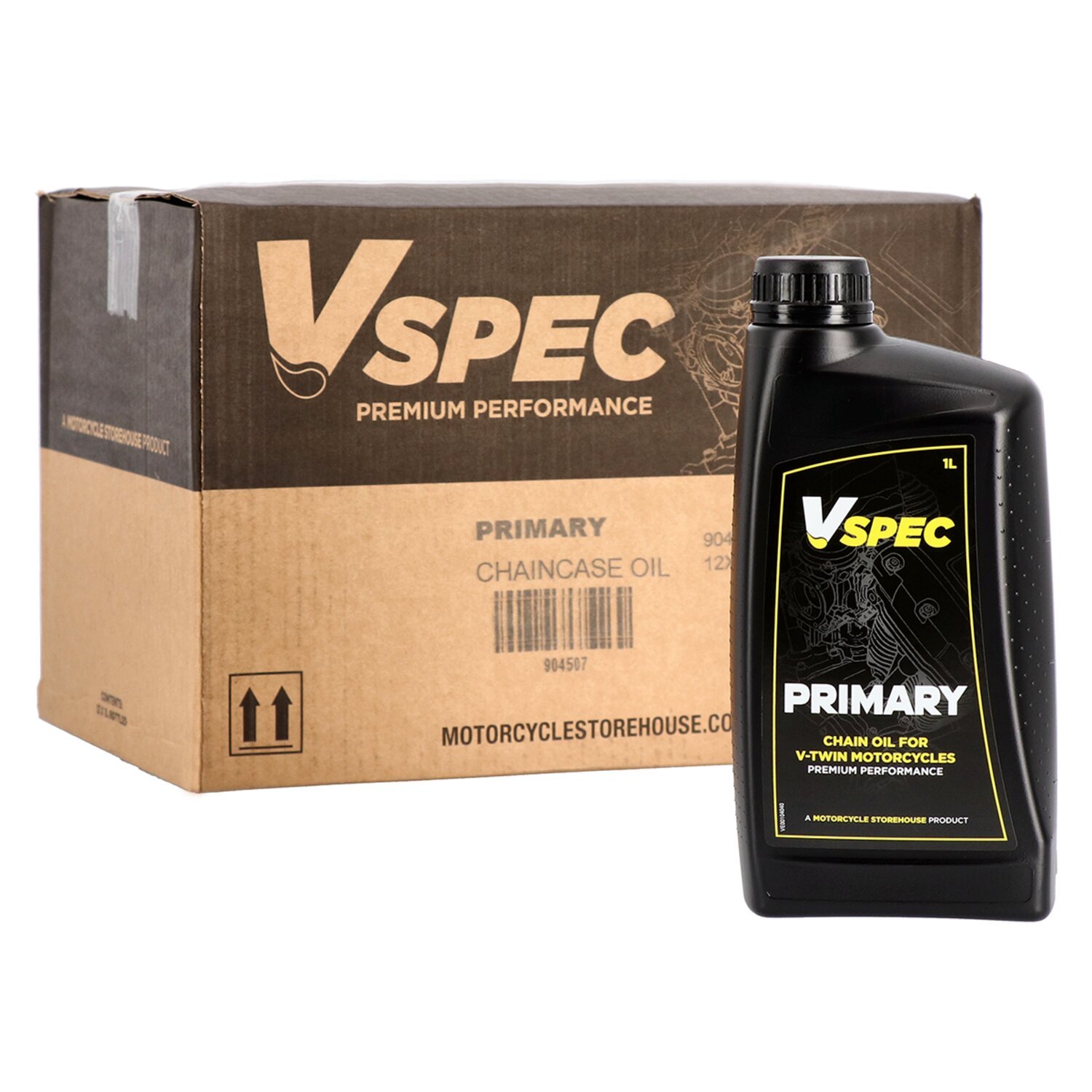 Vspec, primary chain case oil. 1 liter bottle