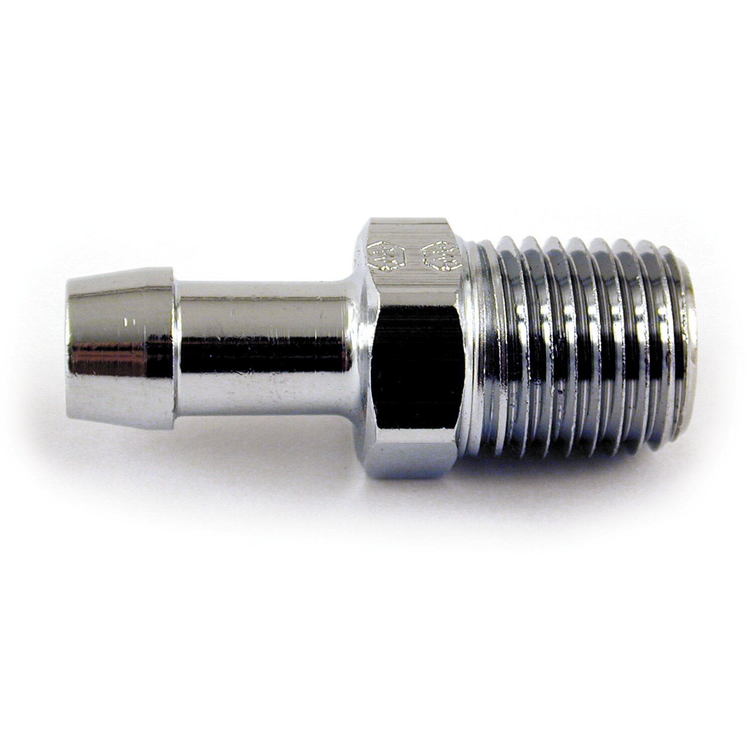 Oil line fitting, straight. 1/4" NPT to 5/16 hose