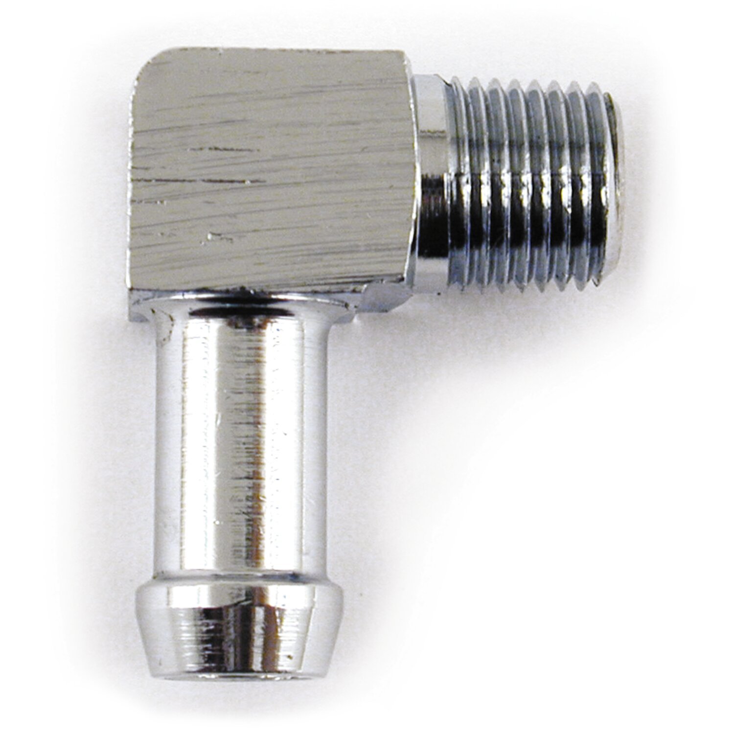 Oil line fitting, 90 degree. 1/8-27 NPT to 5/16