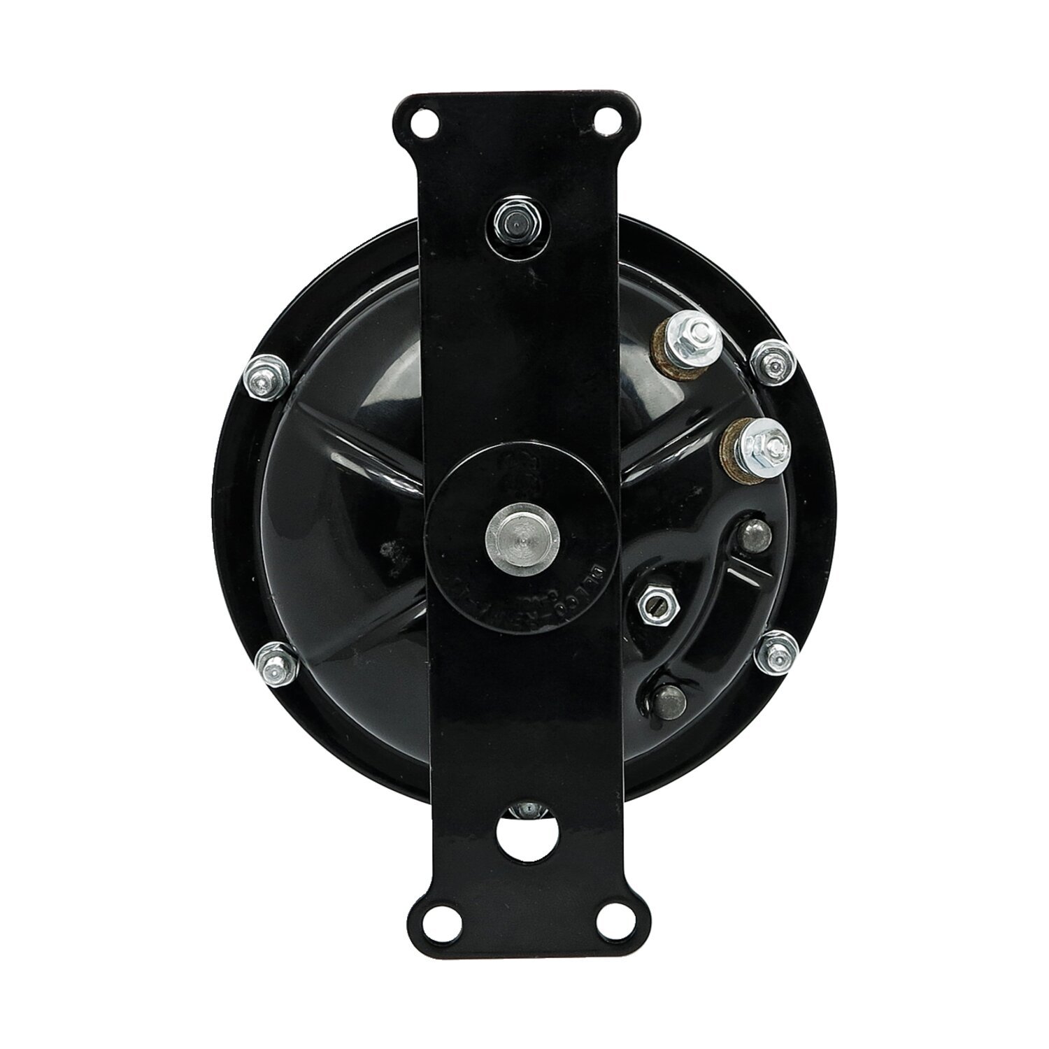 Reproduction 5-1/2" Springer horn. 6-Volt. Panhead, Black, Polished