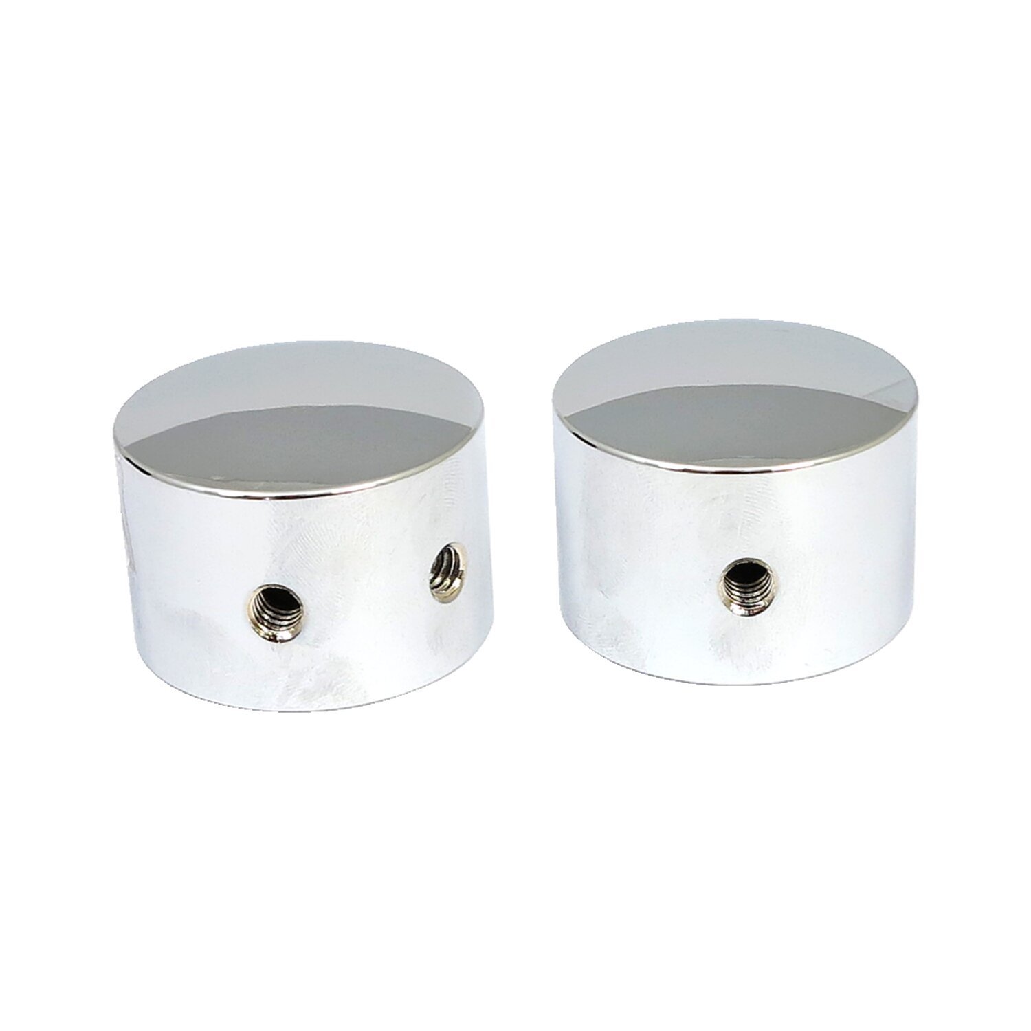 Front axle nut cap kit, White, Chrome