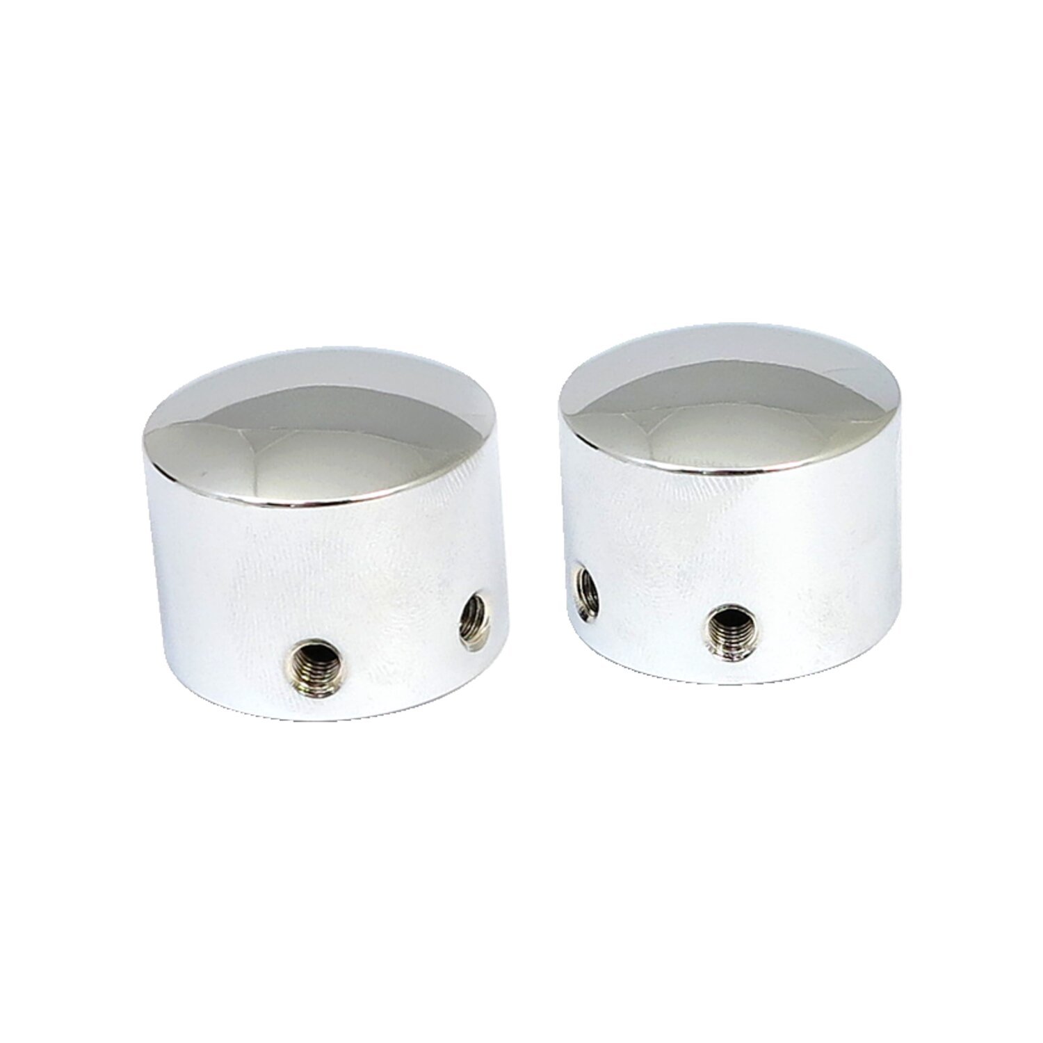 Front axle nut cap kit. Chrome. Domed