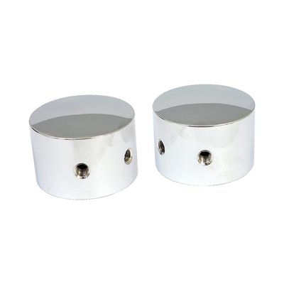 Chrome, domed, two caps