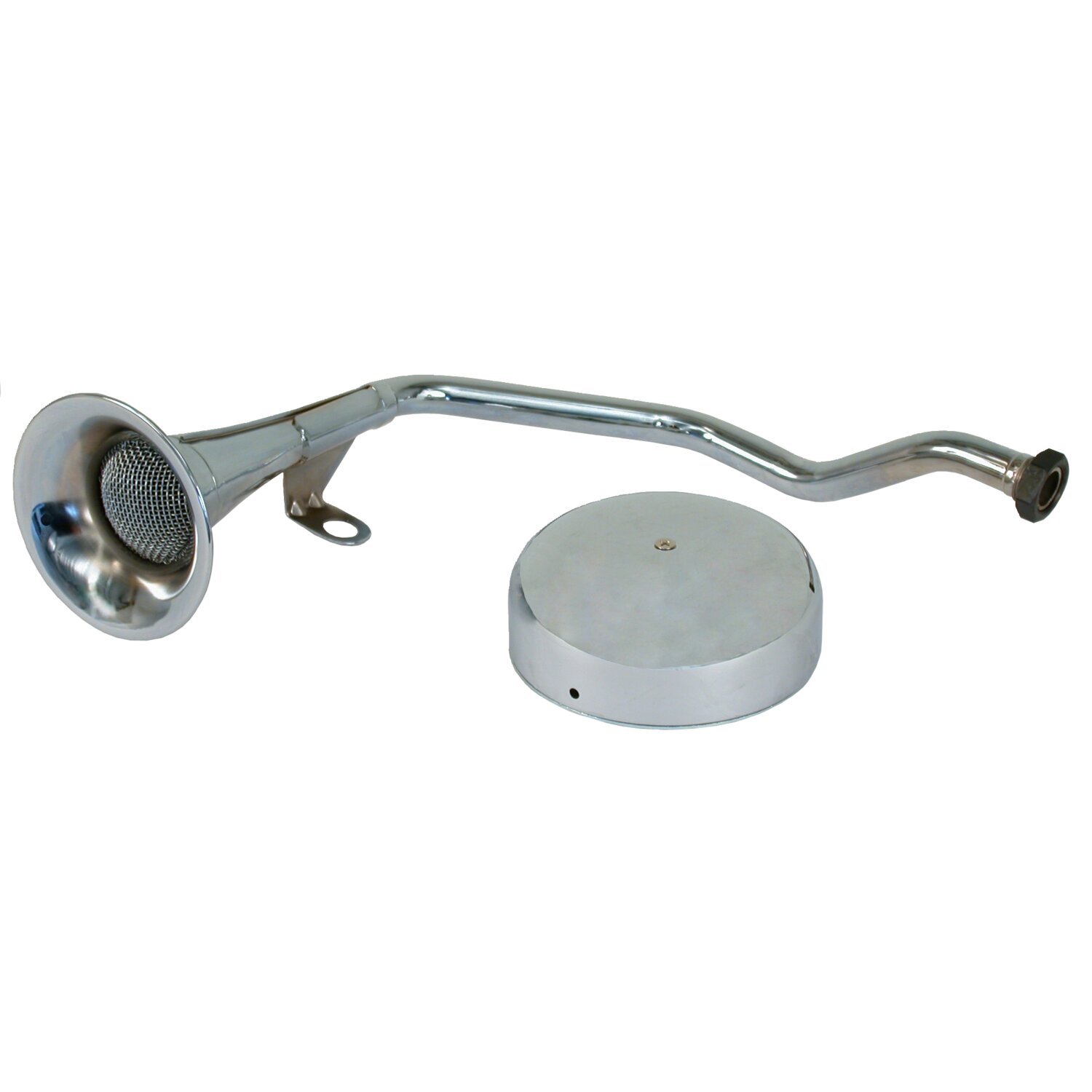 Early style trumpet horn kit. 6-volt, Chrome