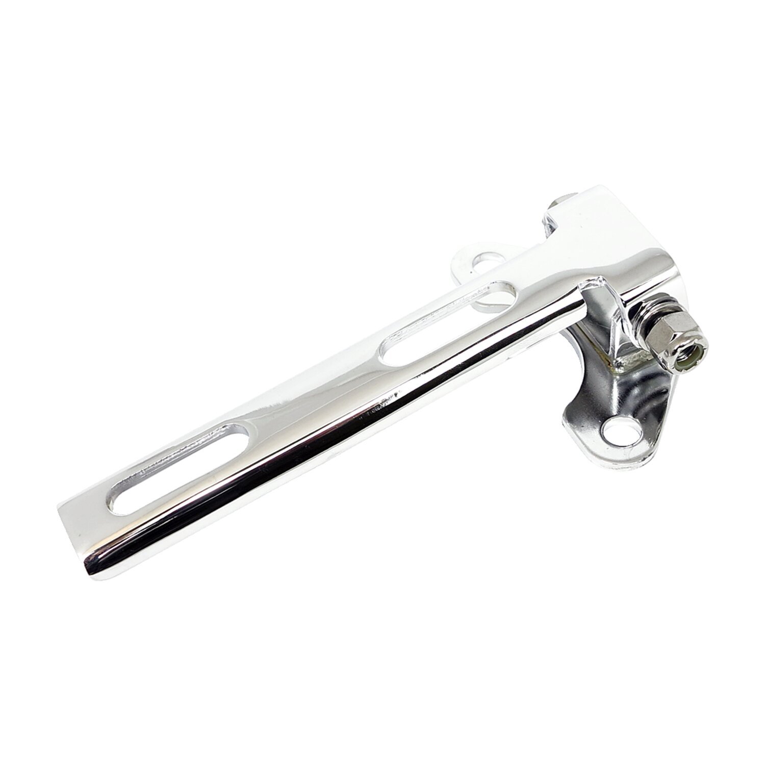 Universal solo seat hinge, square mount, chrome