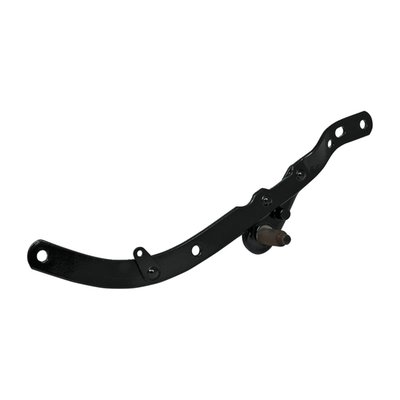Gloss black powder coated. Used to mount brake pedal. 
OEM replacement reference 50528-38, 2934-38N (right)