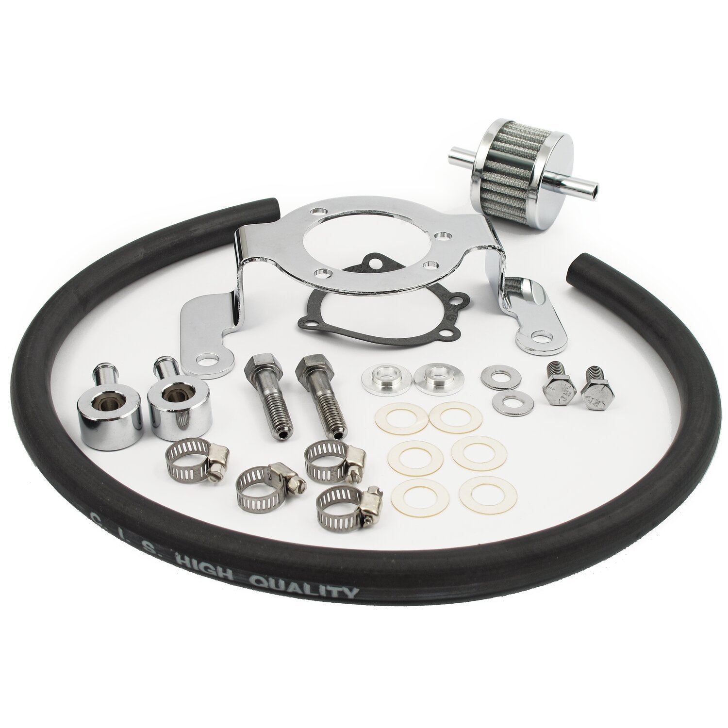 Air cleaner adapter bracket kit, Chrome