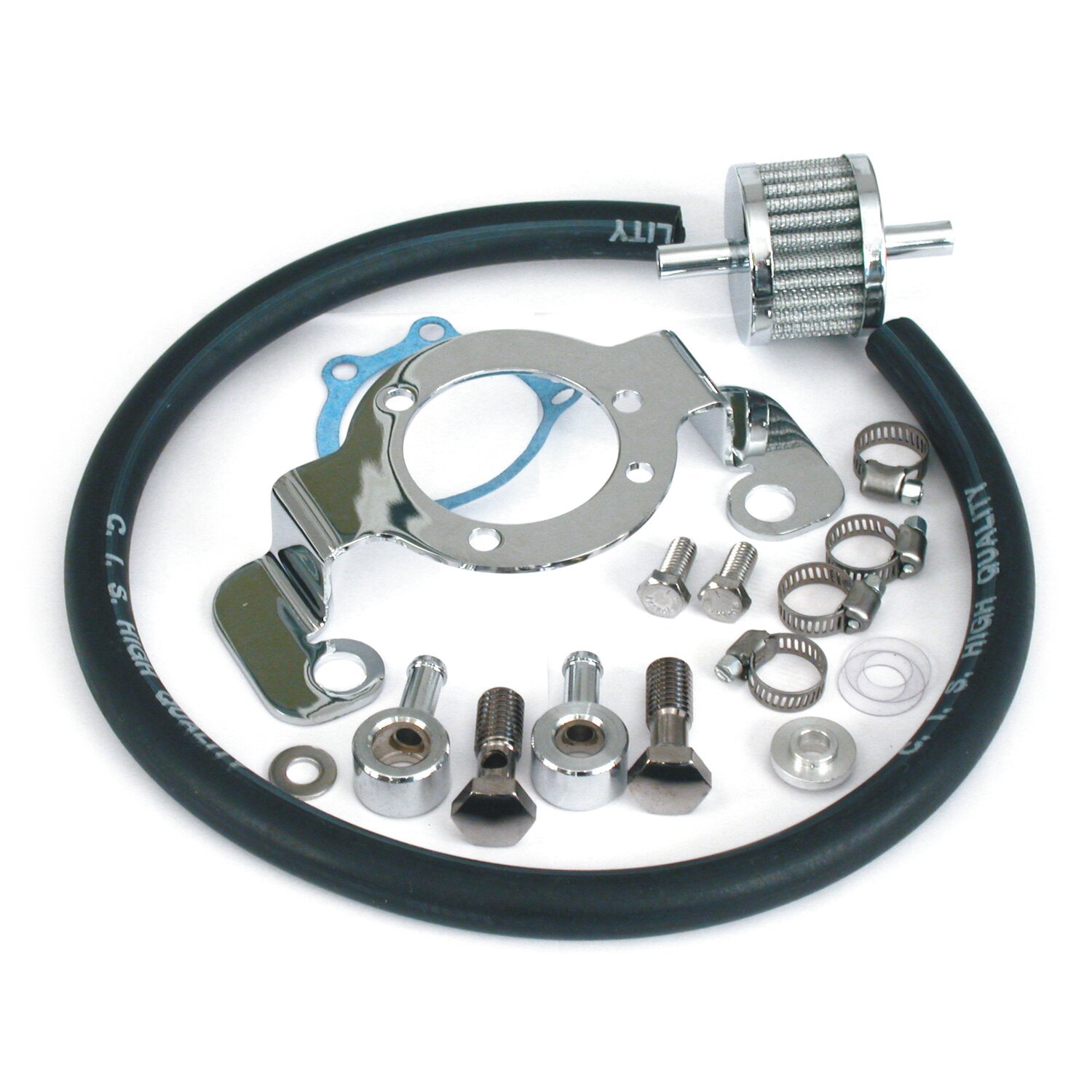 Air cleaner adapter bracket kit, Chrome