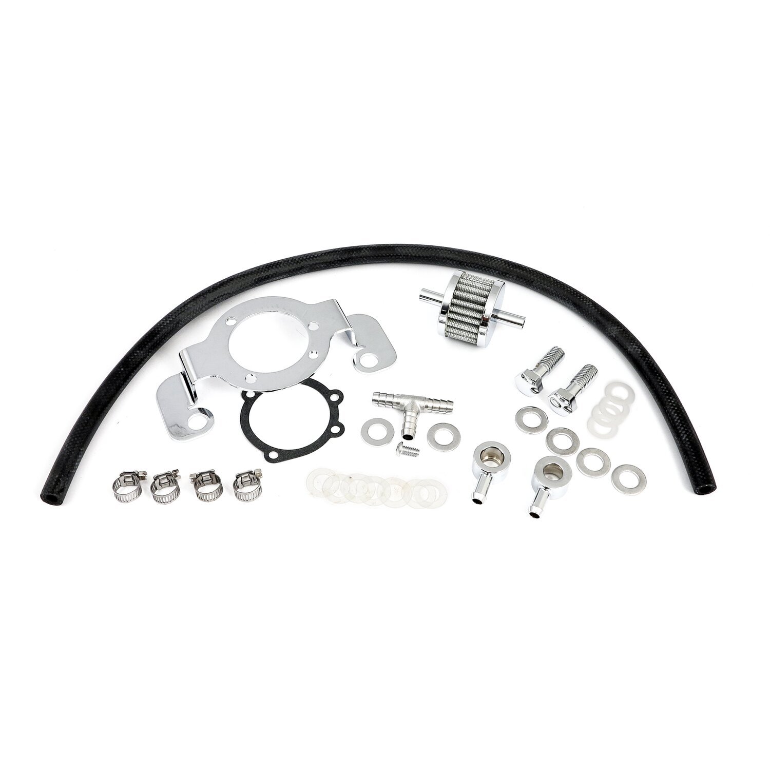 Air cleaner adapter bracket kit, Chrome