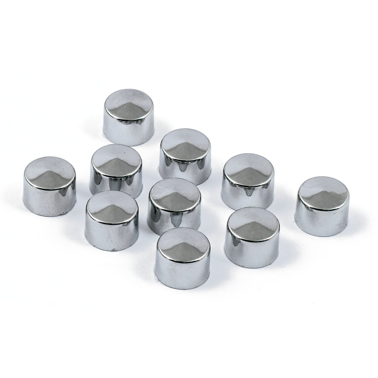 Smoothtopps, push-on bolt cover set, Silver, Chrome