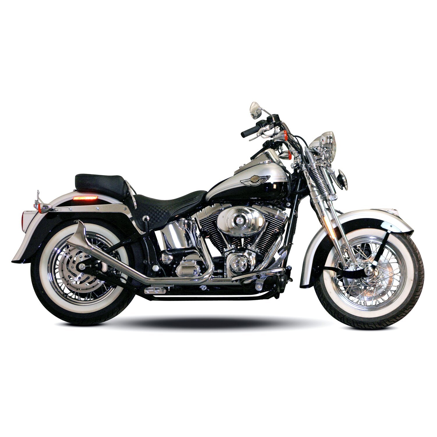 Paughco, Side by side Upswept Fishtails exhaust, Chrome