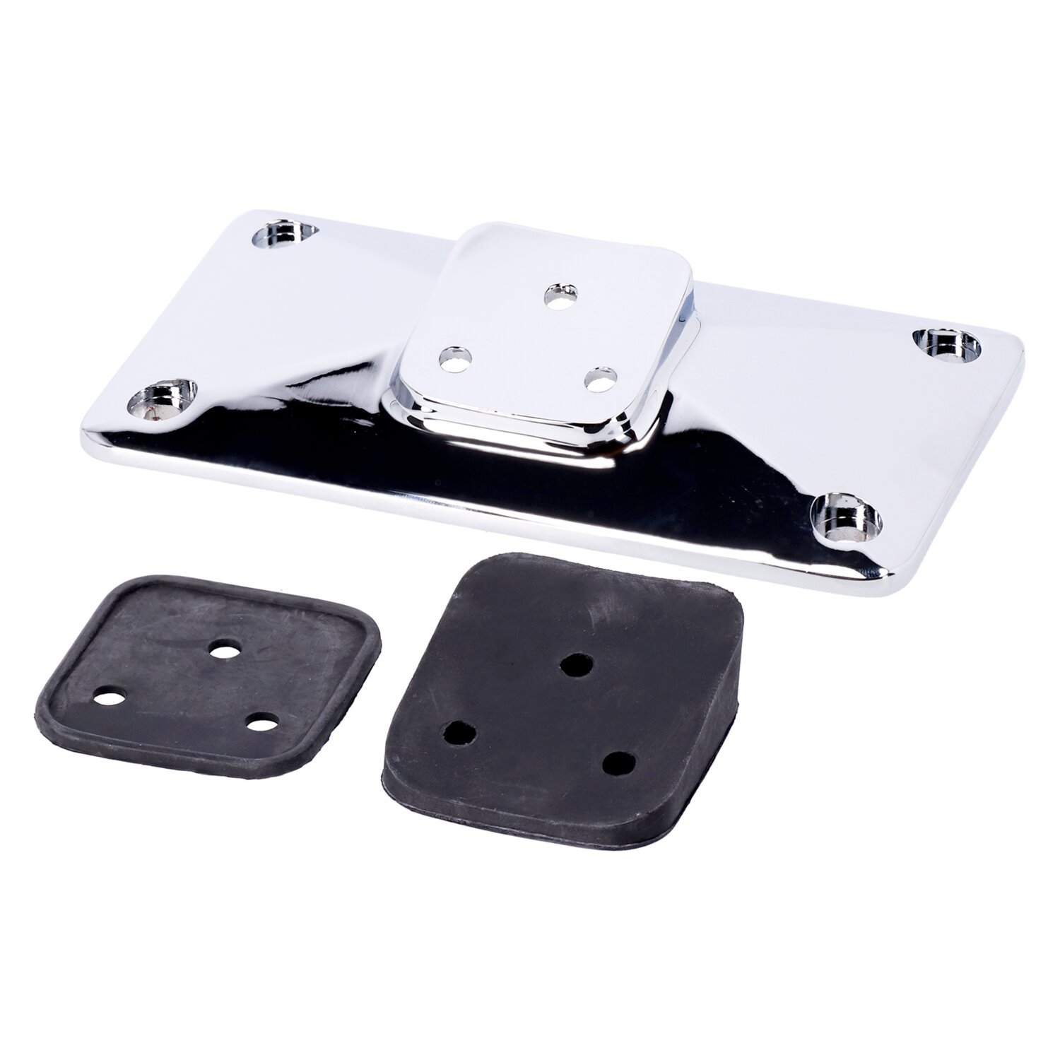 License plate bracket, pyramid, Chrome