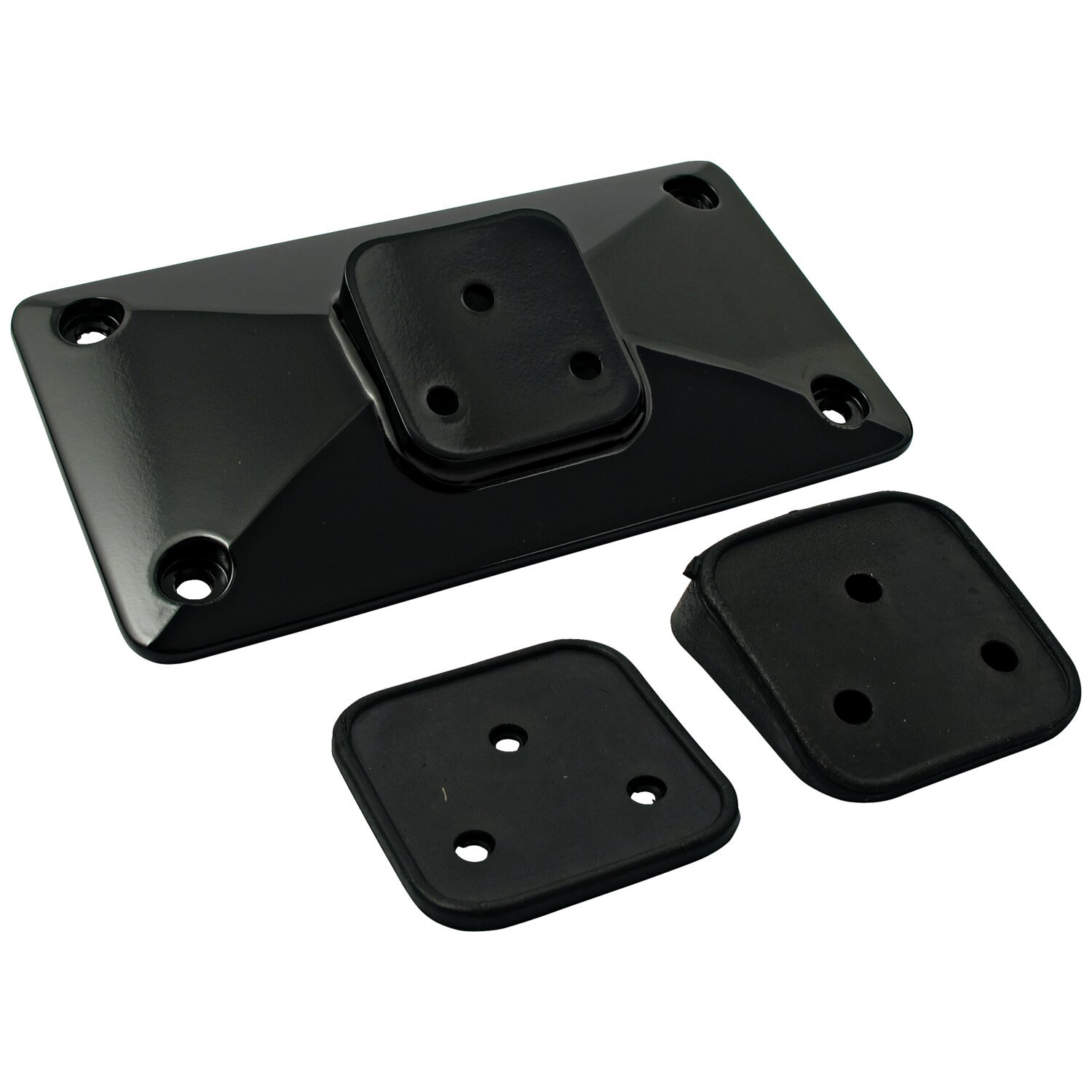 License plate bracket, pyramid, Black, Matte