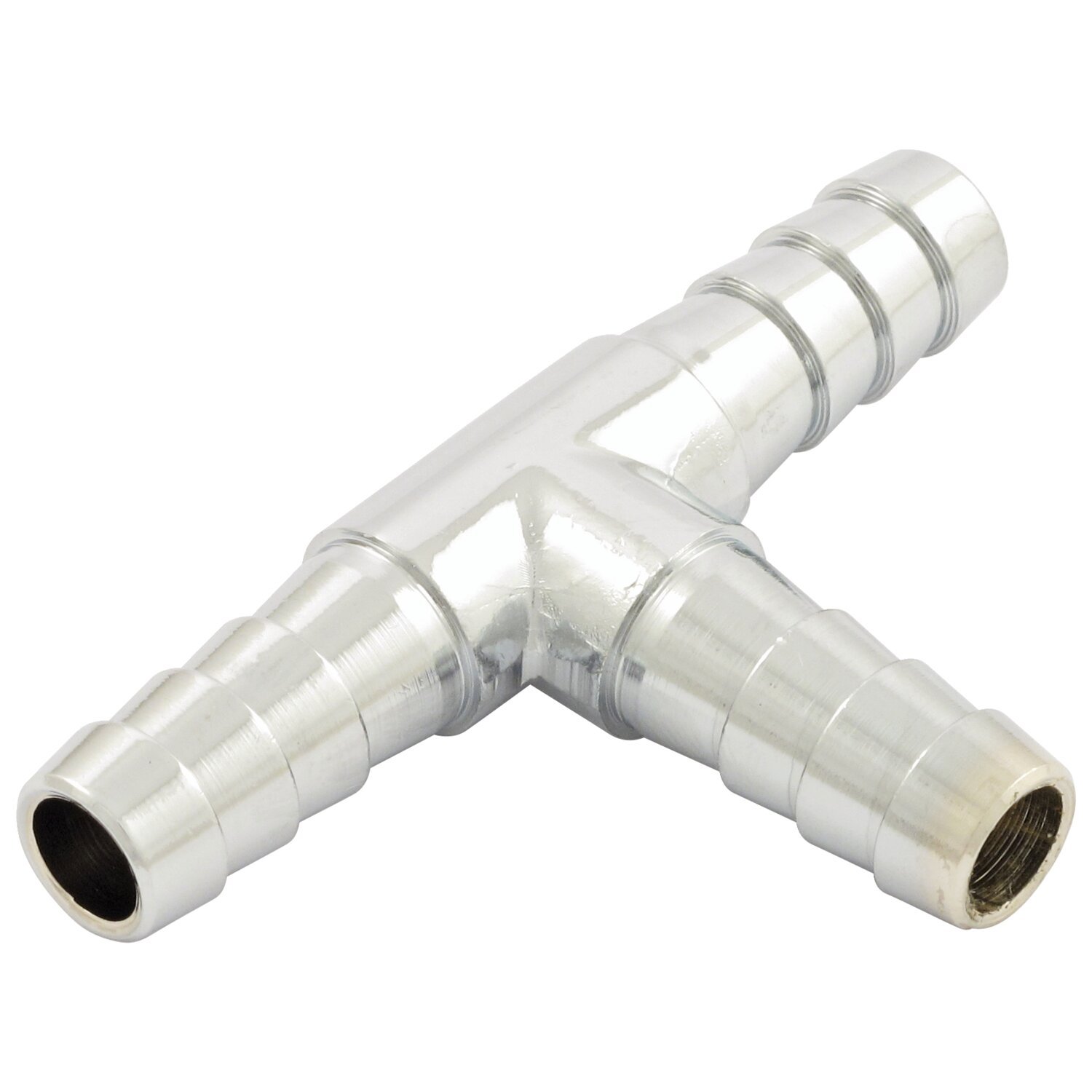 Oil hose tee 3-way. 3/8, Chrome