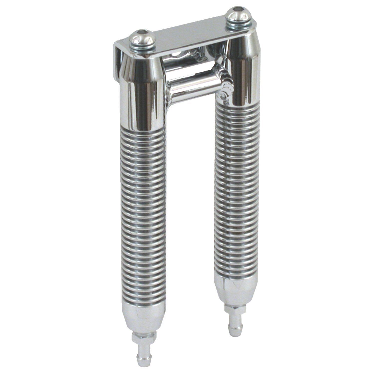 Frame mounted oil cooler, Straight, Chrome
