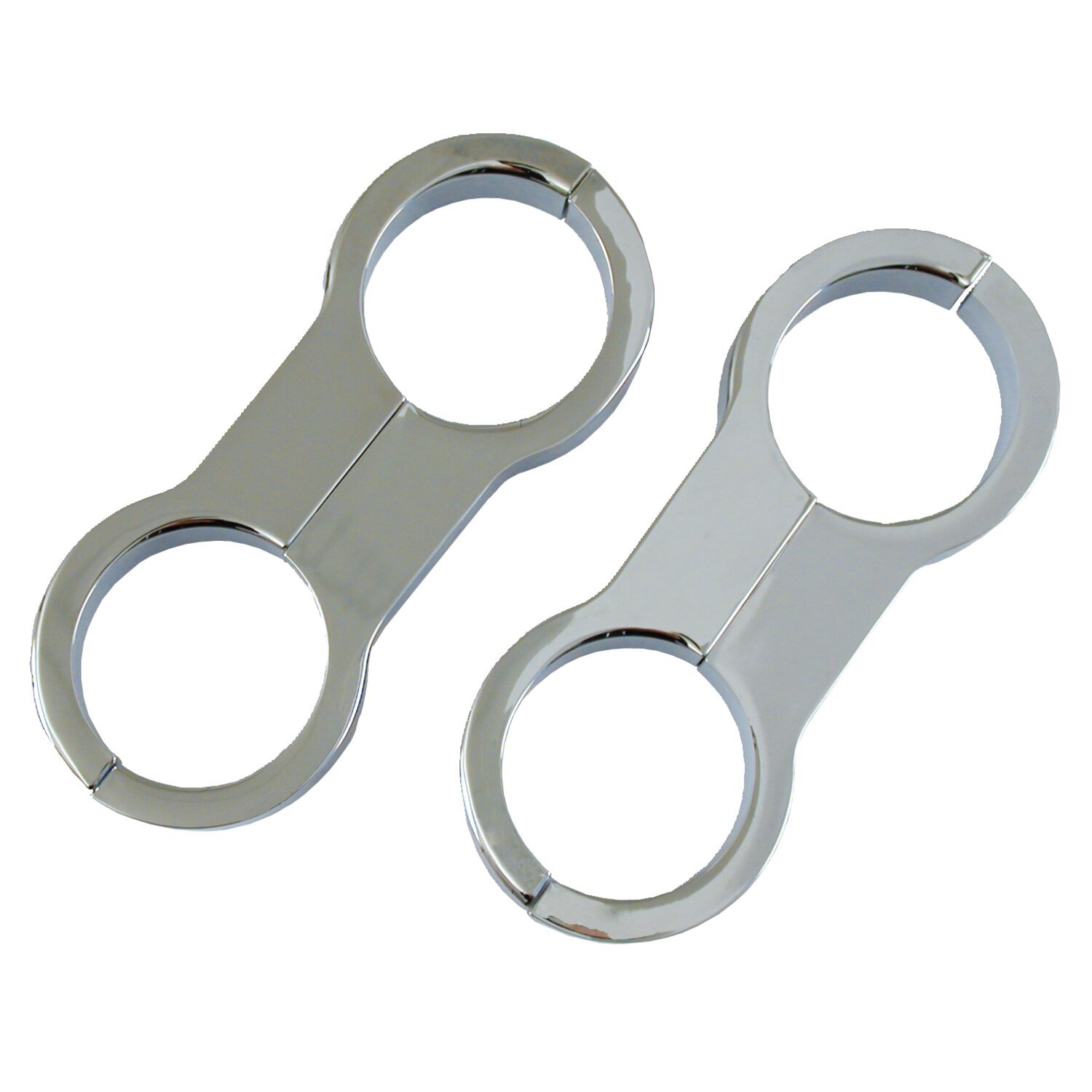 Oil cooler mounting clamp 1-1/4" to 1-1/8", Silver, Chrome