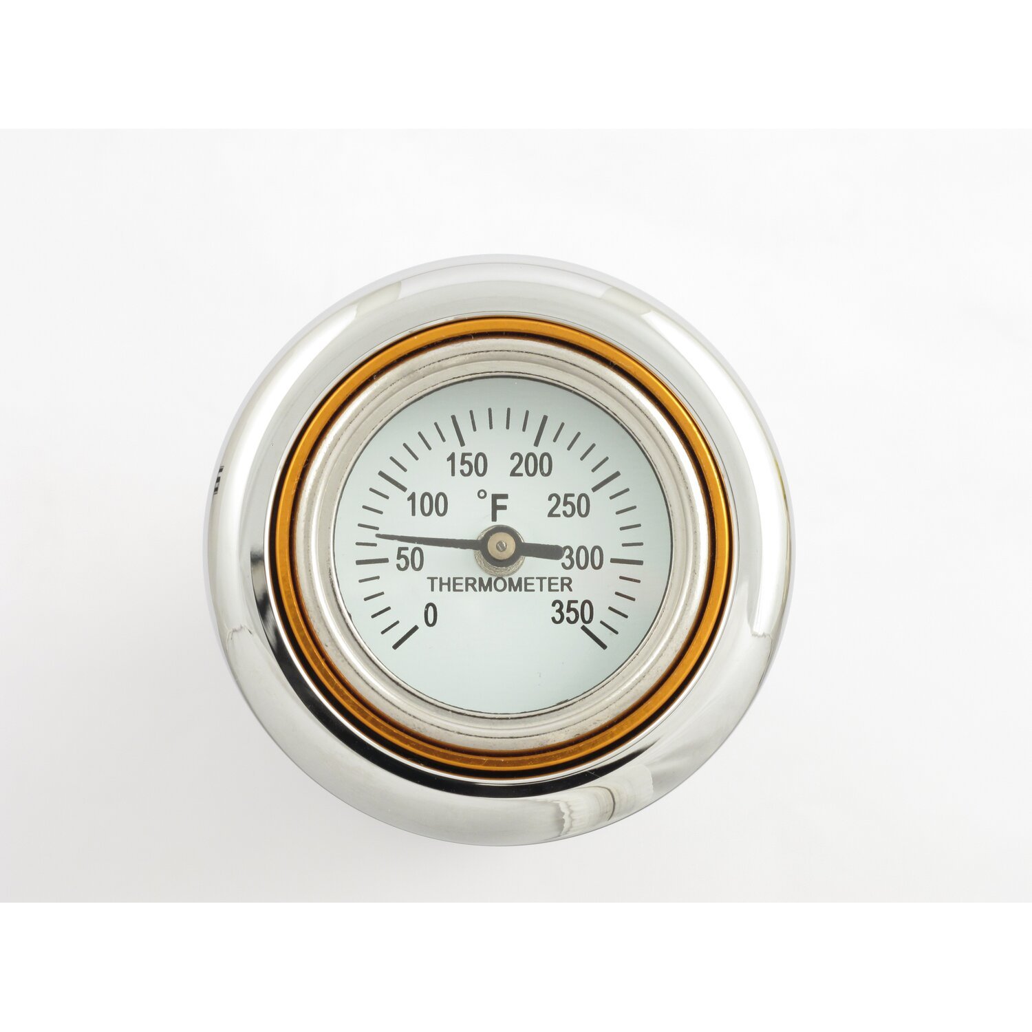 Billet oil cooler, with temperature gauge, Silver, Chrome