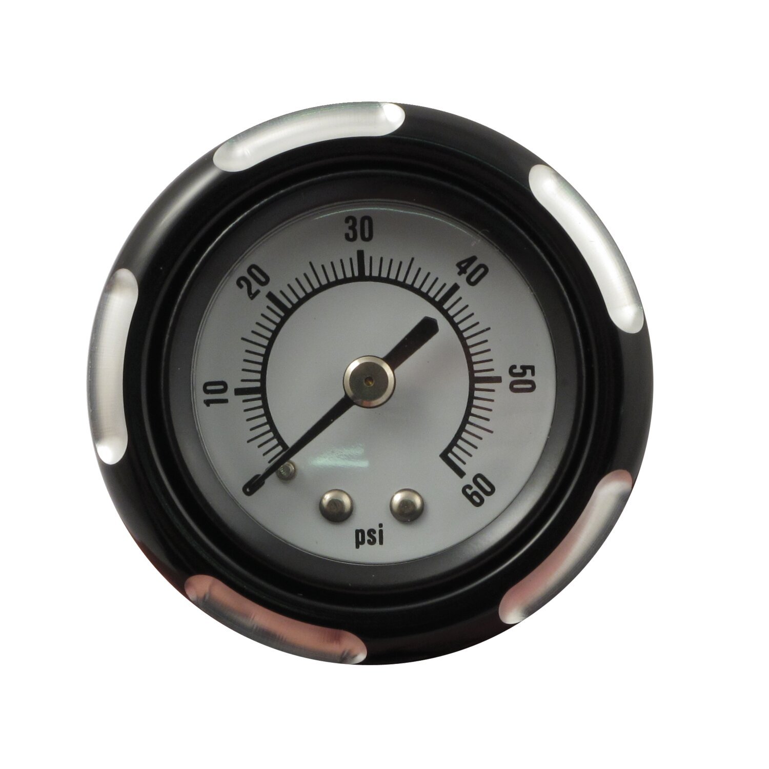 Billet oil cooler, with oil pressure gauge, Black, Matte