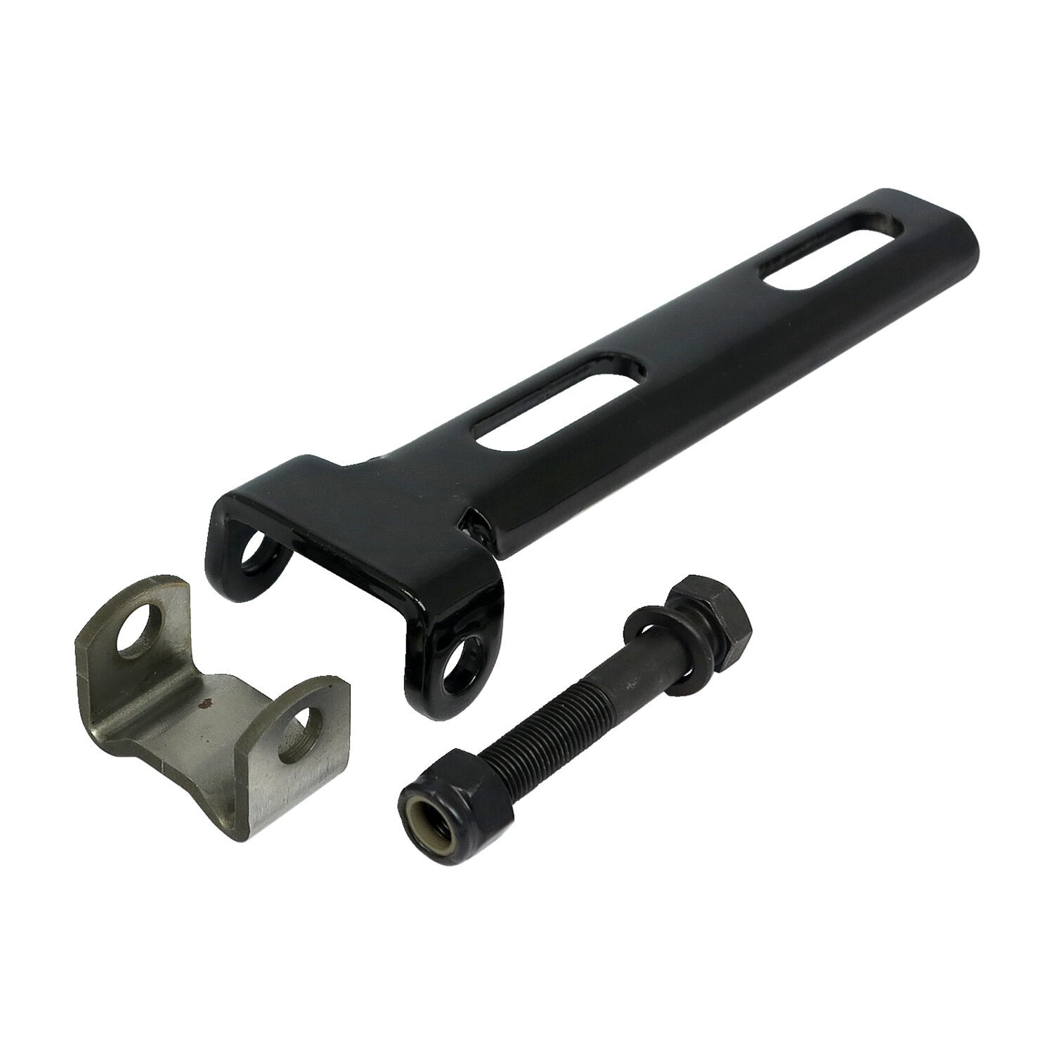 Universal solo seat hinge, square mount, weld-on, Black