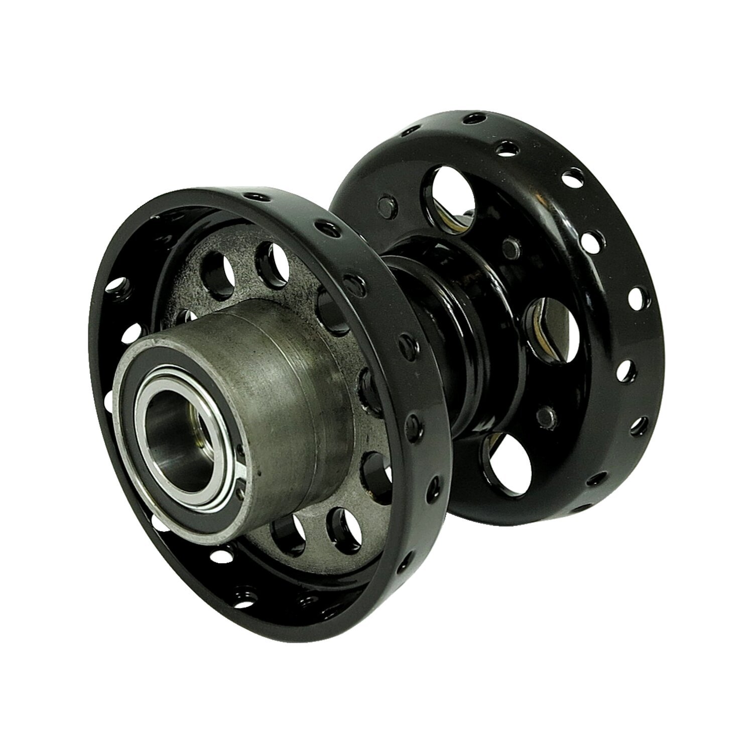 Custom Star hub, for OEM axle. Black with, Black, star Black, Matte