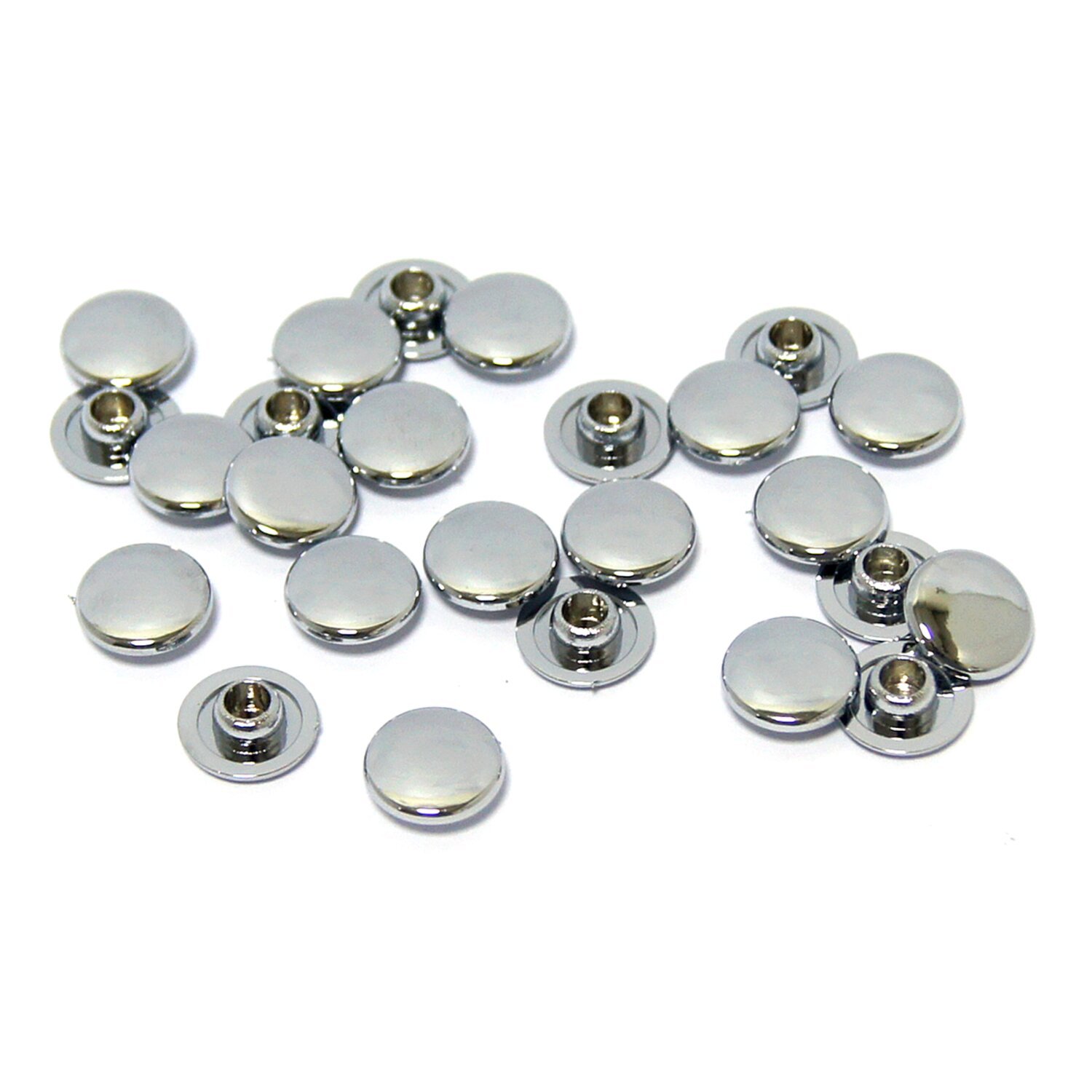 Push-in mushroom allen head plugs M8, Silver, Chrome