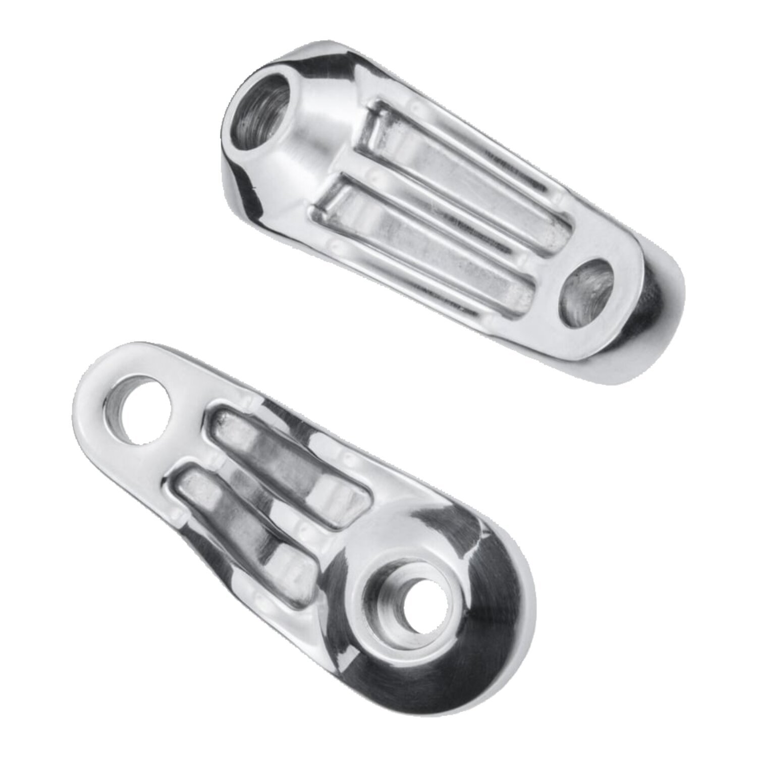 Motone, ribbed Triline turn signal brackets, Polished