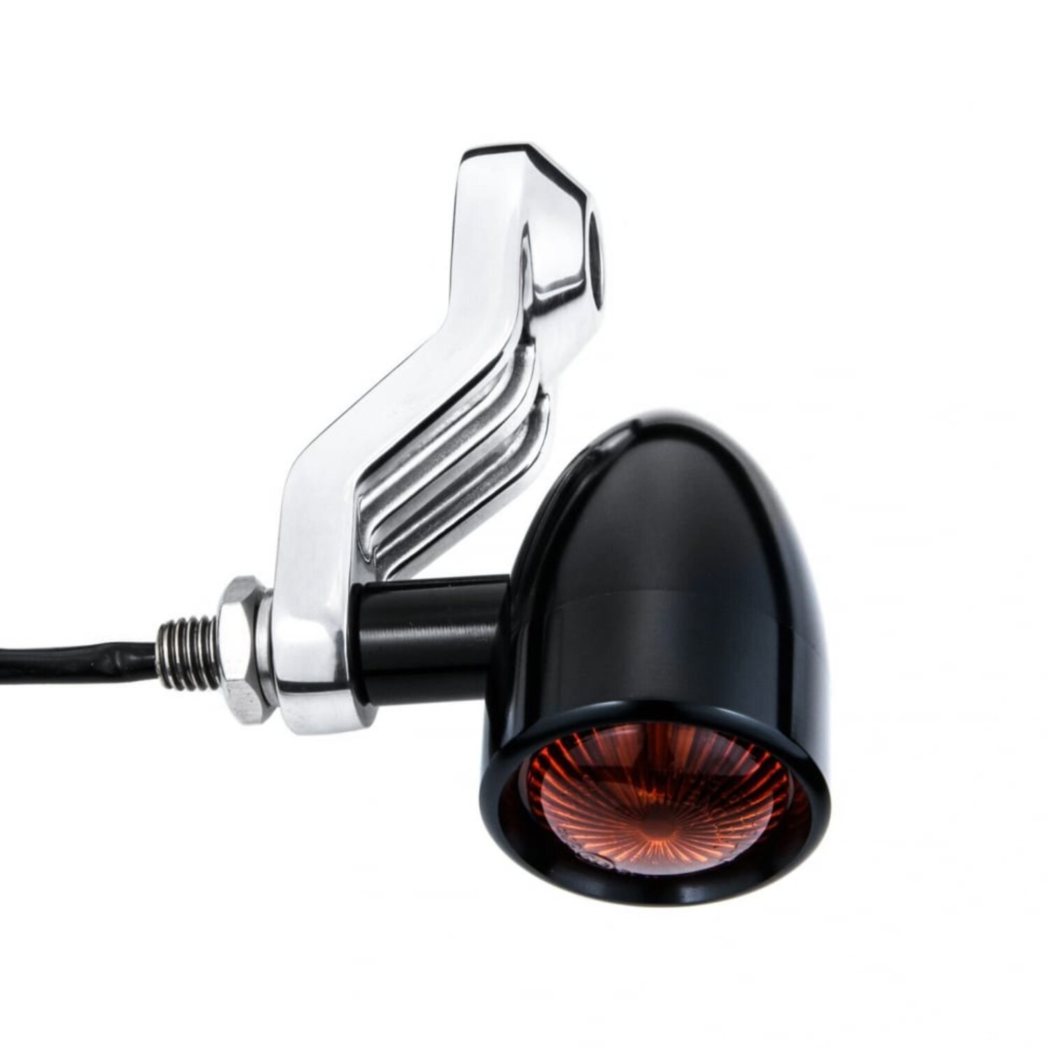 Motone, ribbed Triline turn signal brackets, Polished