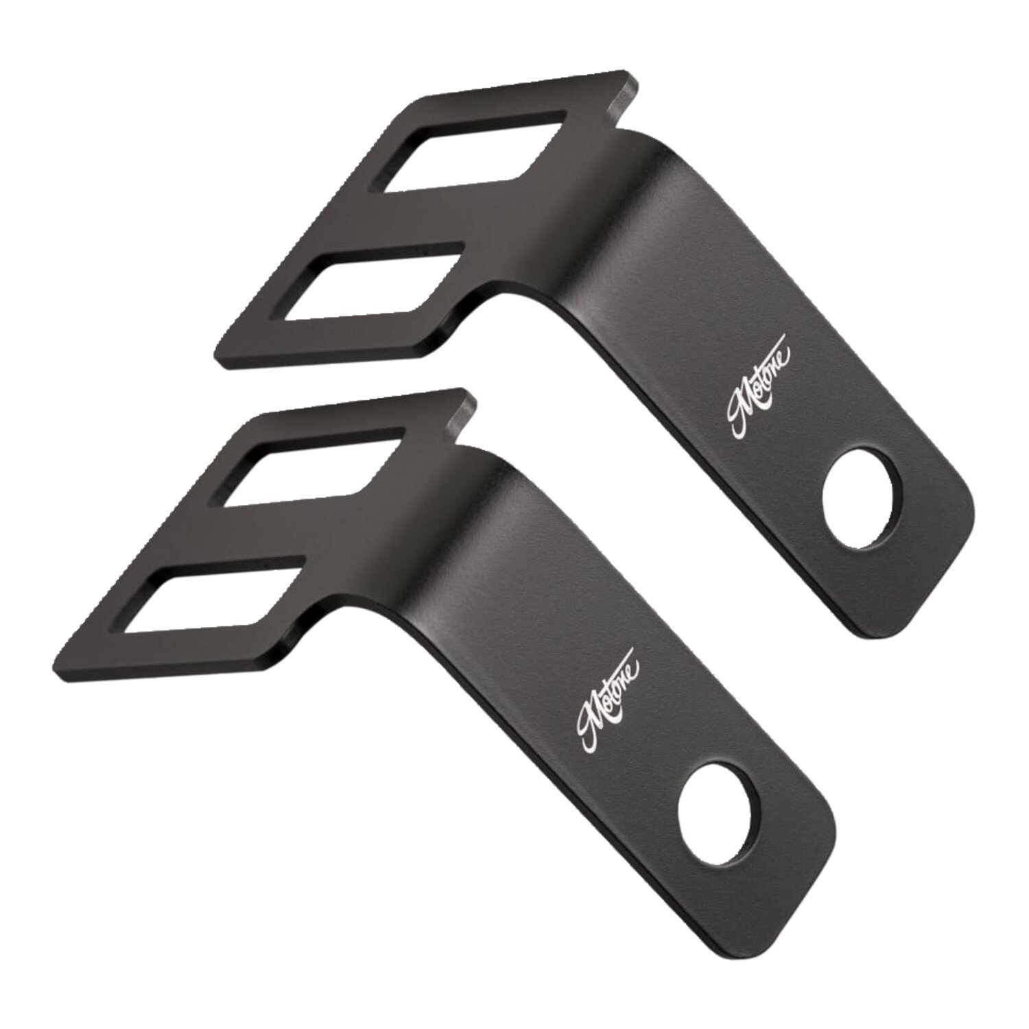 Motone turn signal brackets, under seat mount, Black