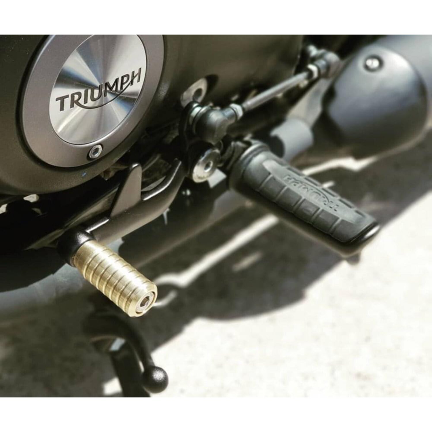 Motone, shifter end peg ribbed, Brass