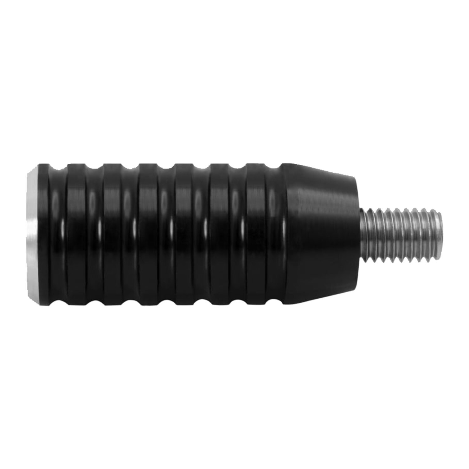 Motone, shifter end peg ribbed. Black anodized, Matte