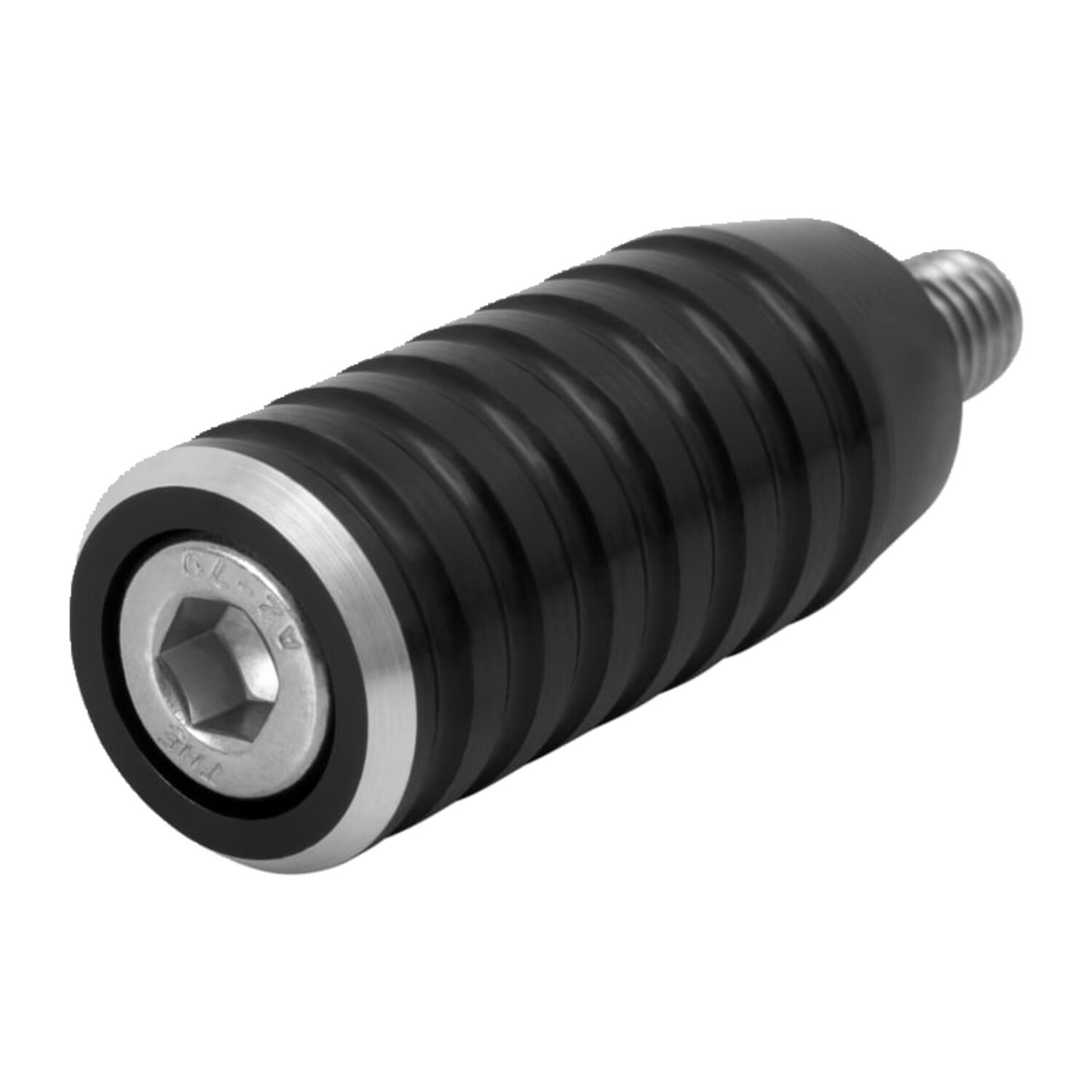 Motone, shifter end peg ribbed. Black anodized